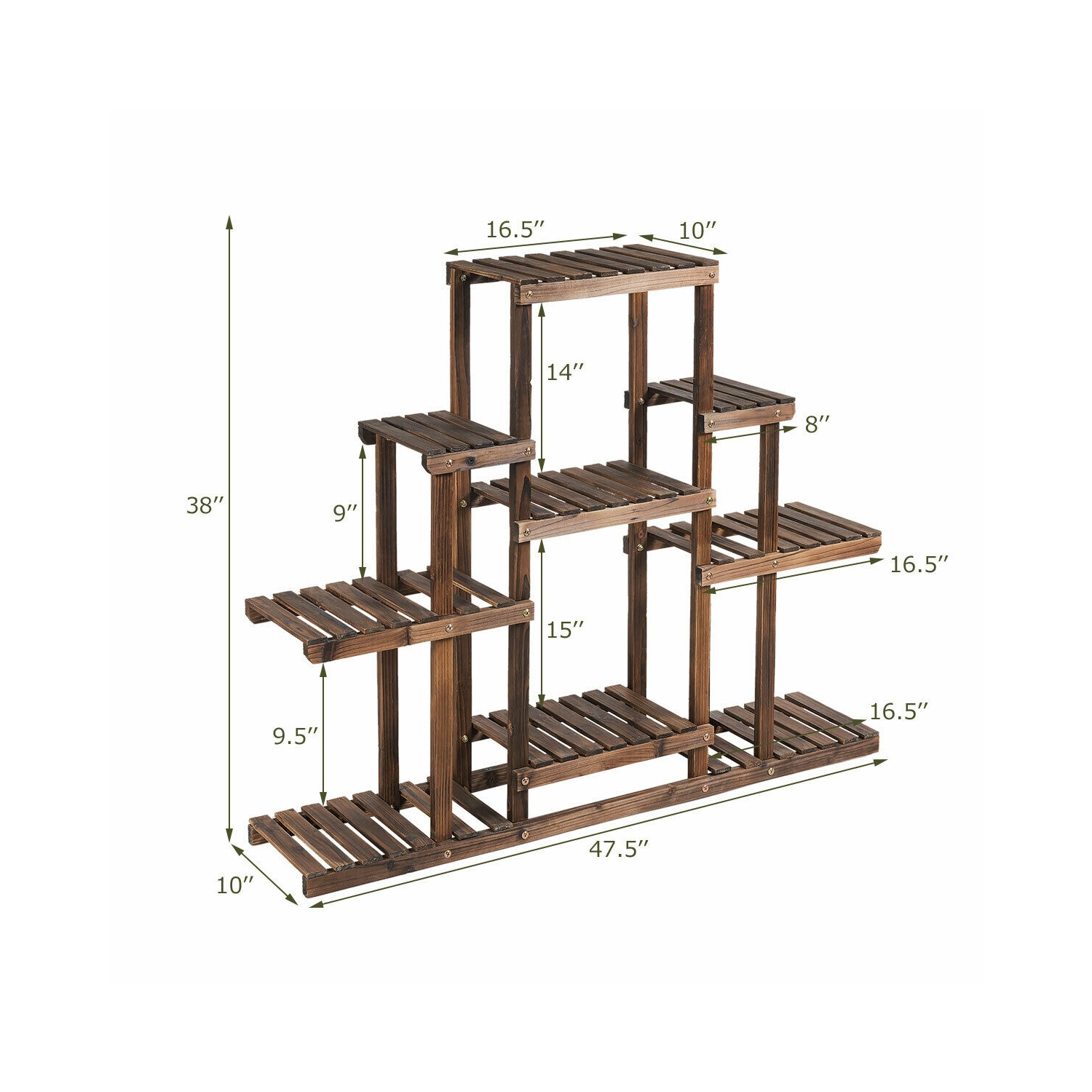 6-Tier Flower Wood Stand Plant Display Rack Storage Shelf