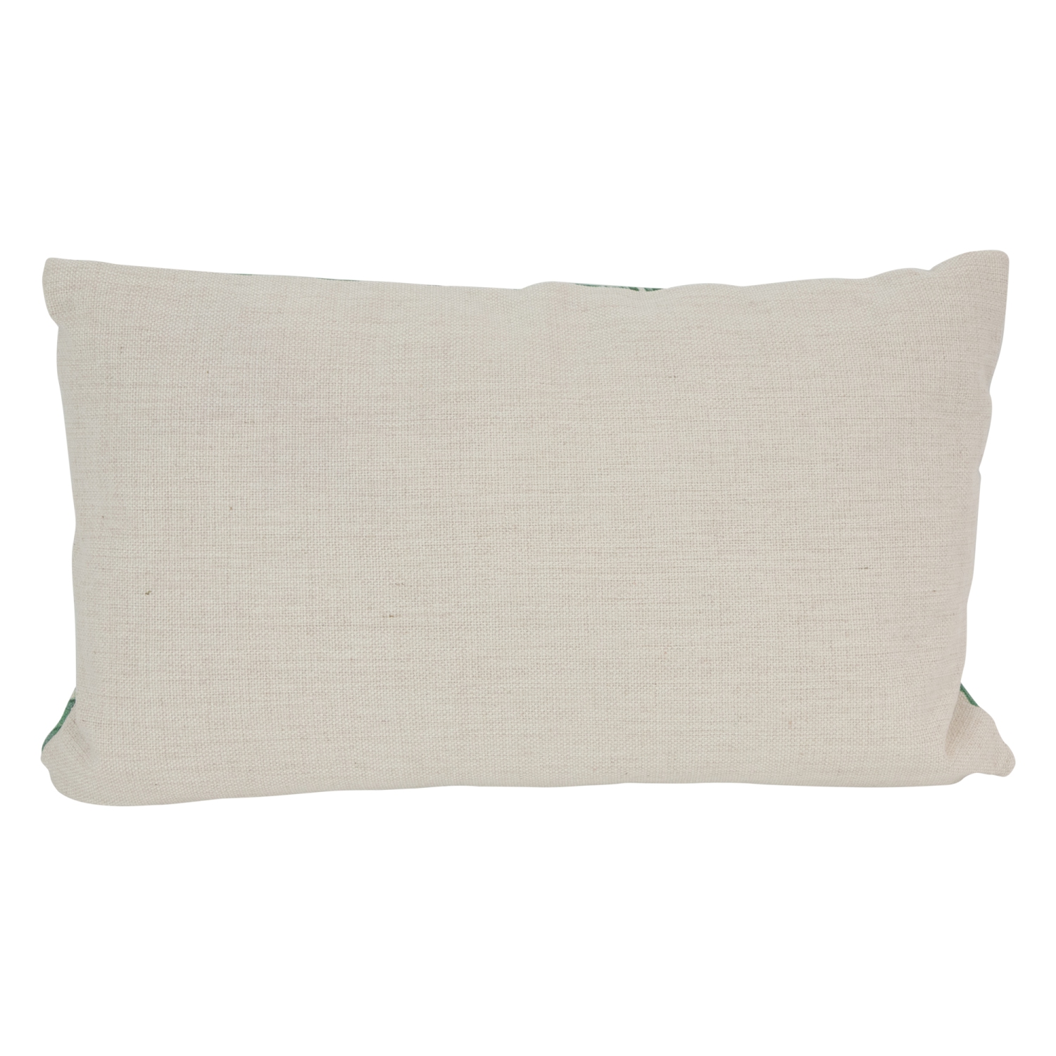 19" Green and White Tropical Leaves Printed Rectangular Throw Pillow