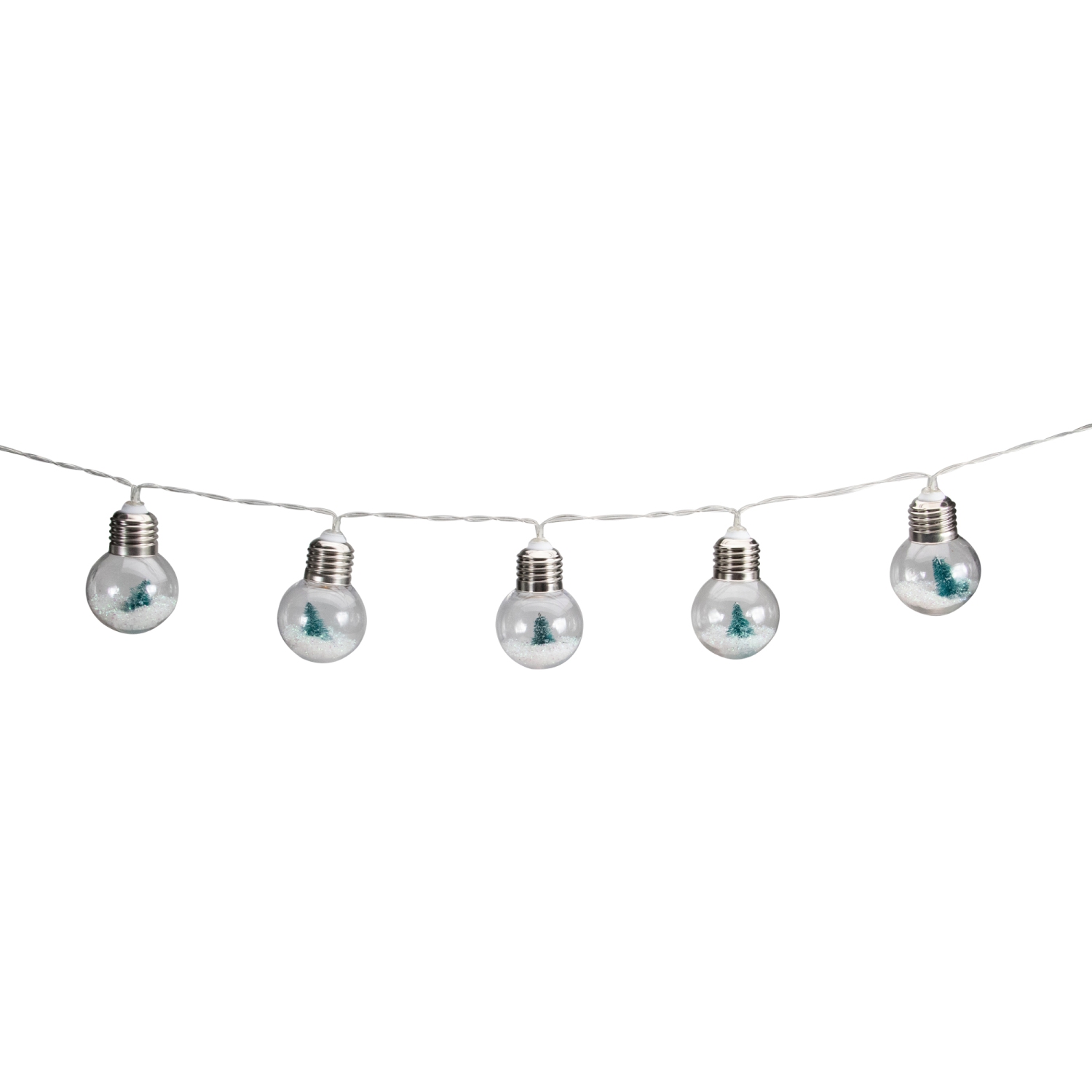10 Count B/O LED Warm White Bulb with Tree Christmas Lights - 3.25 Foot Clear Wire