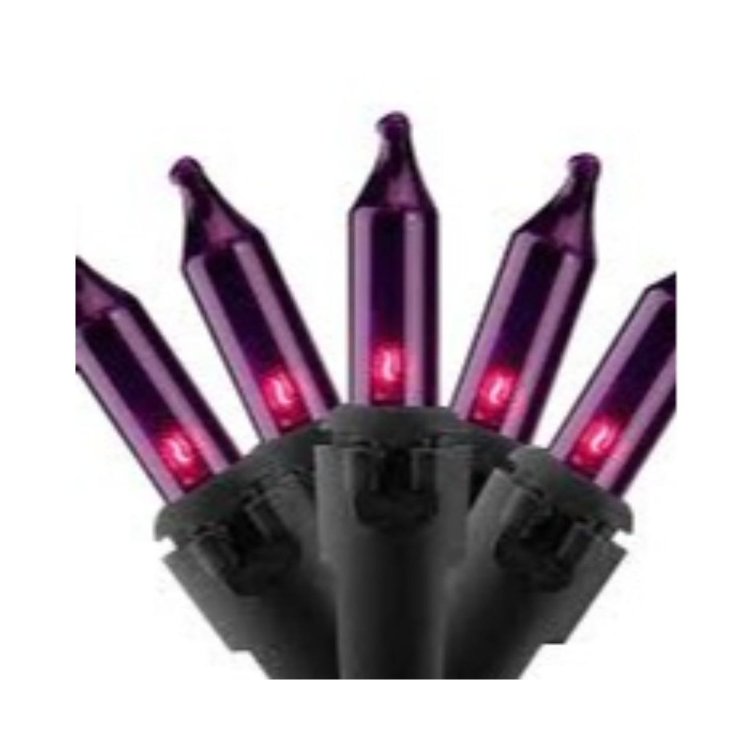 35-Count Purple Mini Christmas Lights, 7ft Black Wire