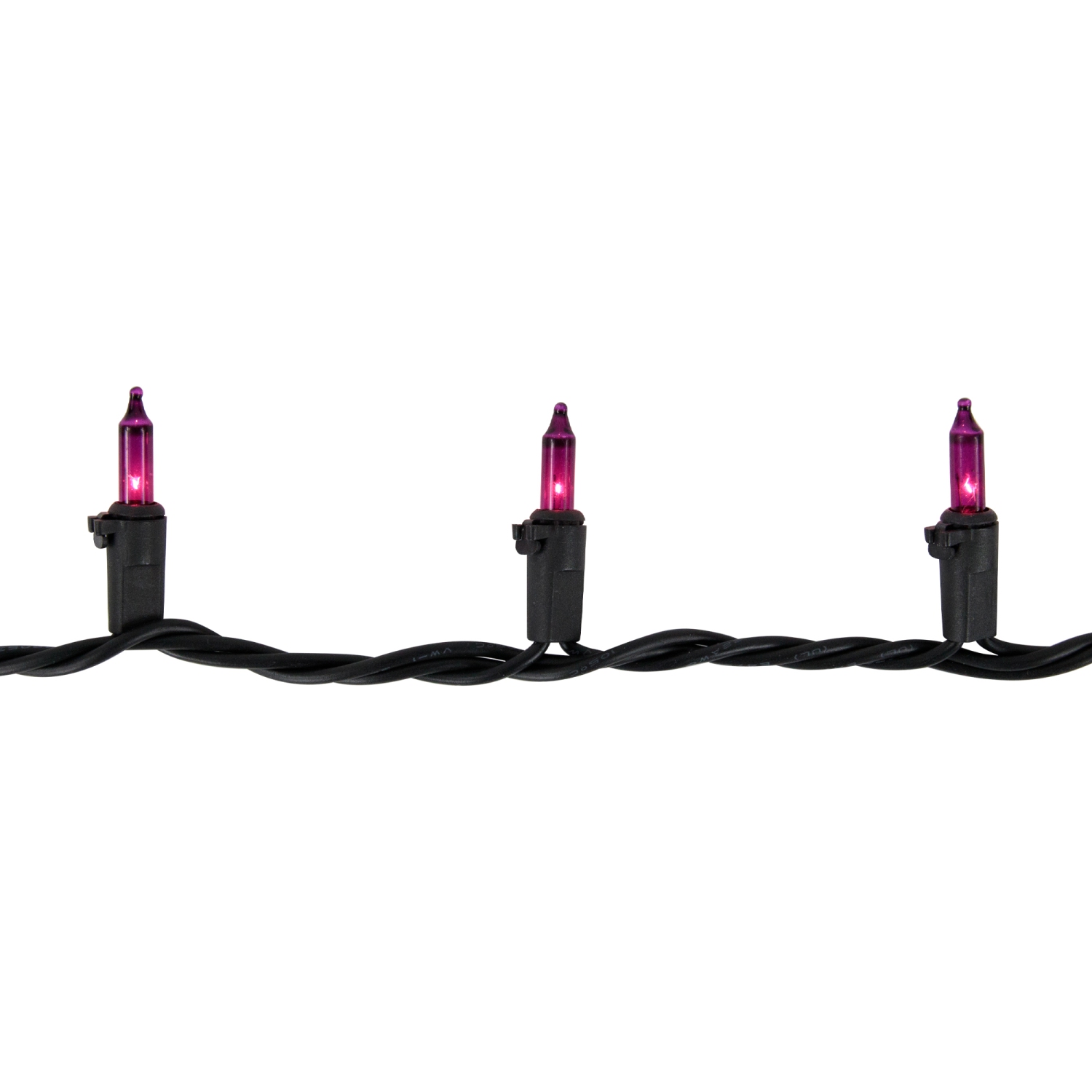 35-Count Purple Mini Christmas Lights, 7ft Black Wire