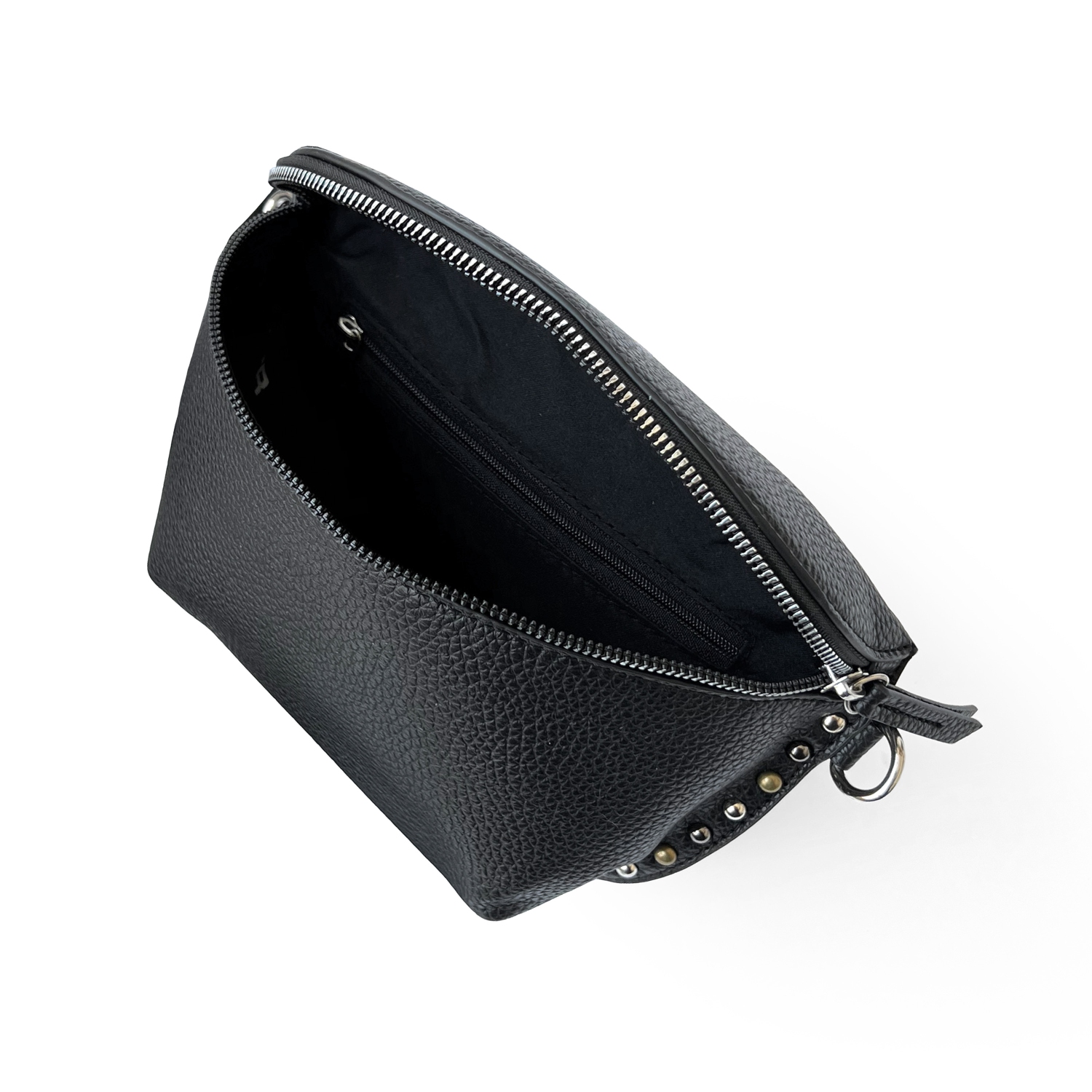 Club Rochelier Pebble PU Shoulder Bag w/ Studs