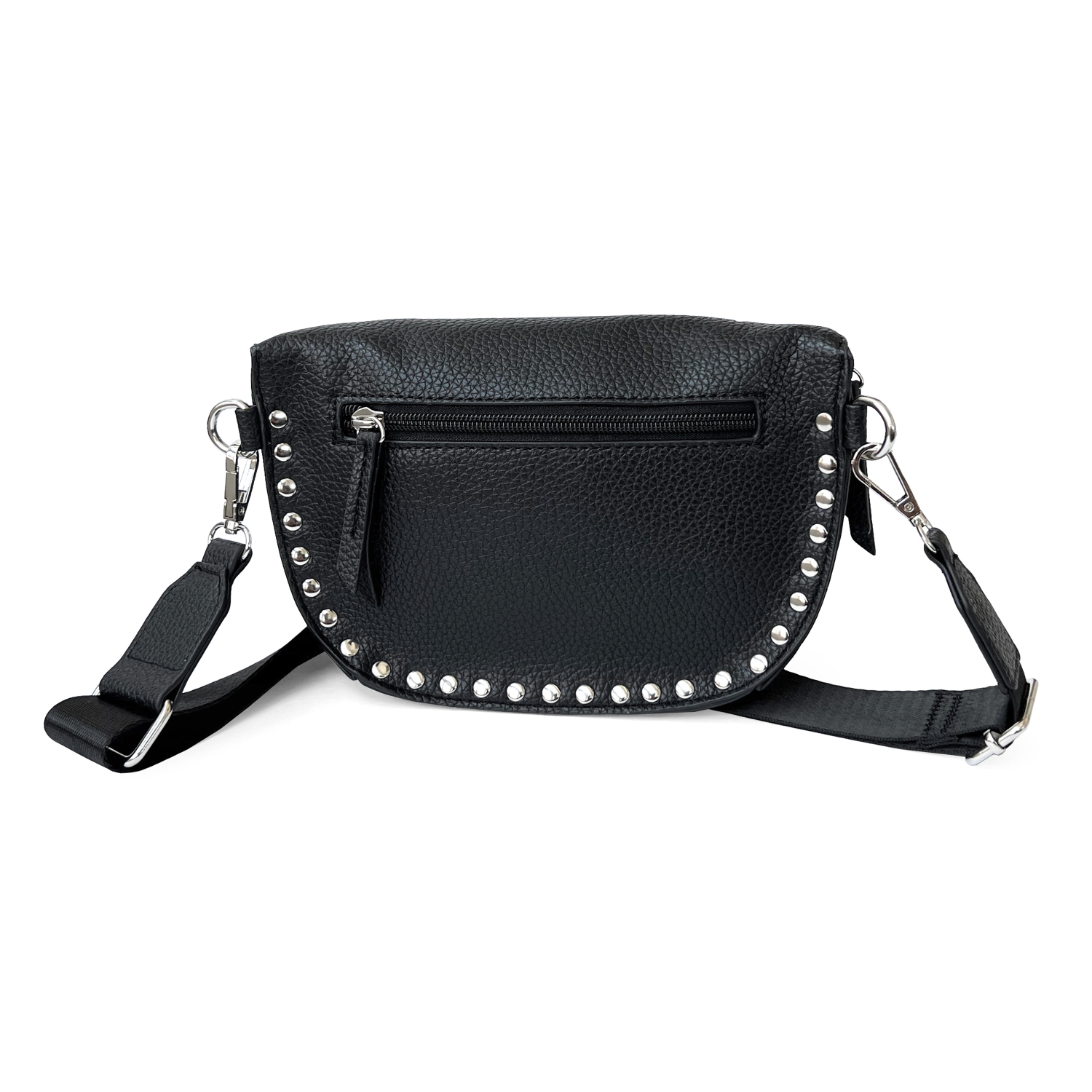 Club Rochelier Pebble PU Shoulder Bag w/ Studs