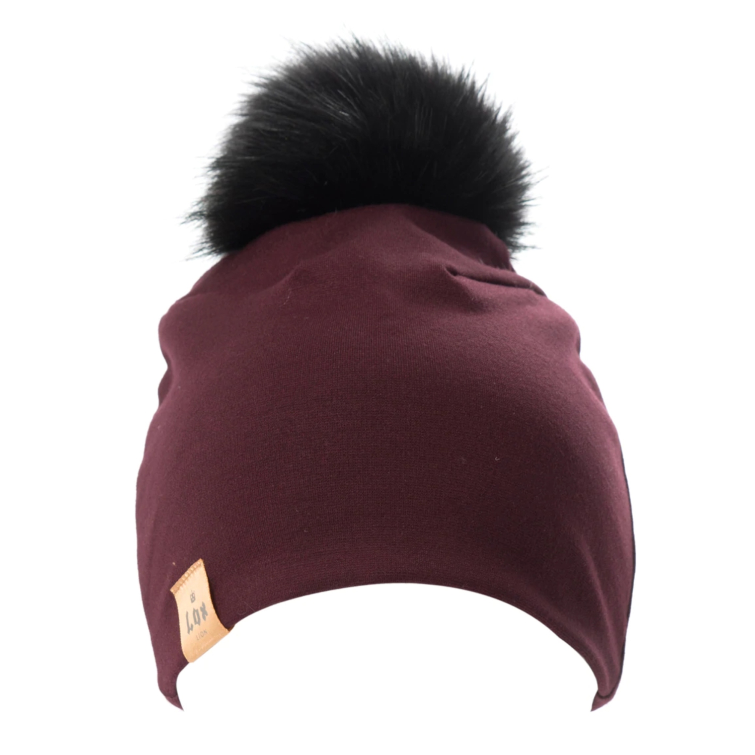 Lox Lion Single Pom Pom Bamboo Beanie - Burgundy