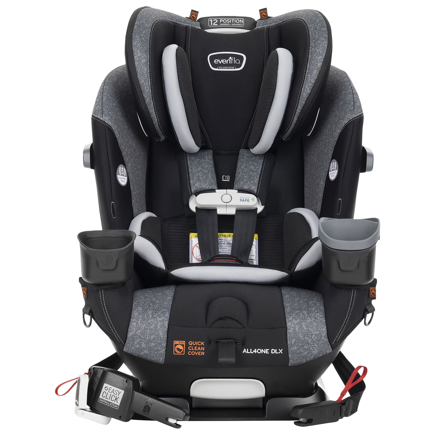 Evenflo All4One DLX All-in-One Booster Car Seat with Sensor Safe - Latitude Grey