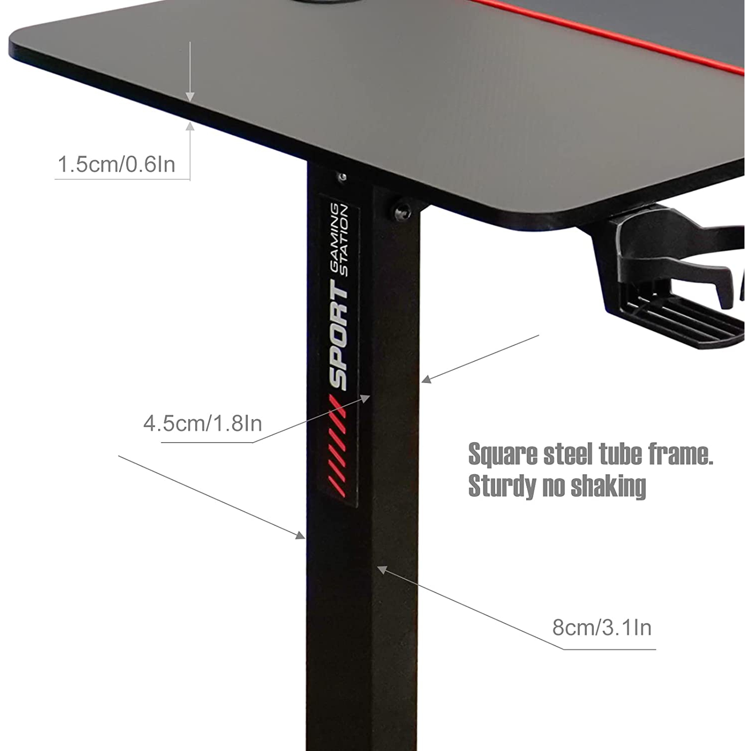 SK DEPOT 43"x 24"/110 x 60 cm Electric Height Adjustable Standing Gaming Desk with Memory Preset Controller, Large Work Surface, Black