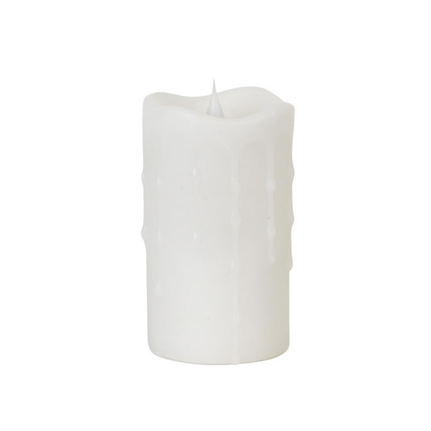 5.25" Pre-Lit White Battery Operated Flameless LED Pillar Candle