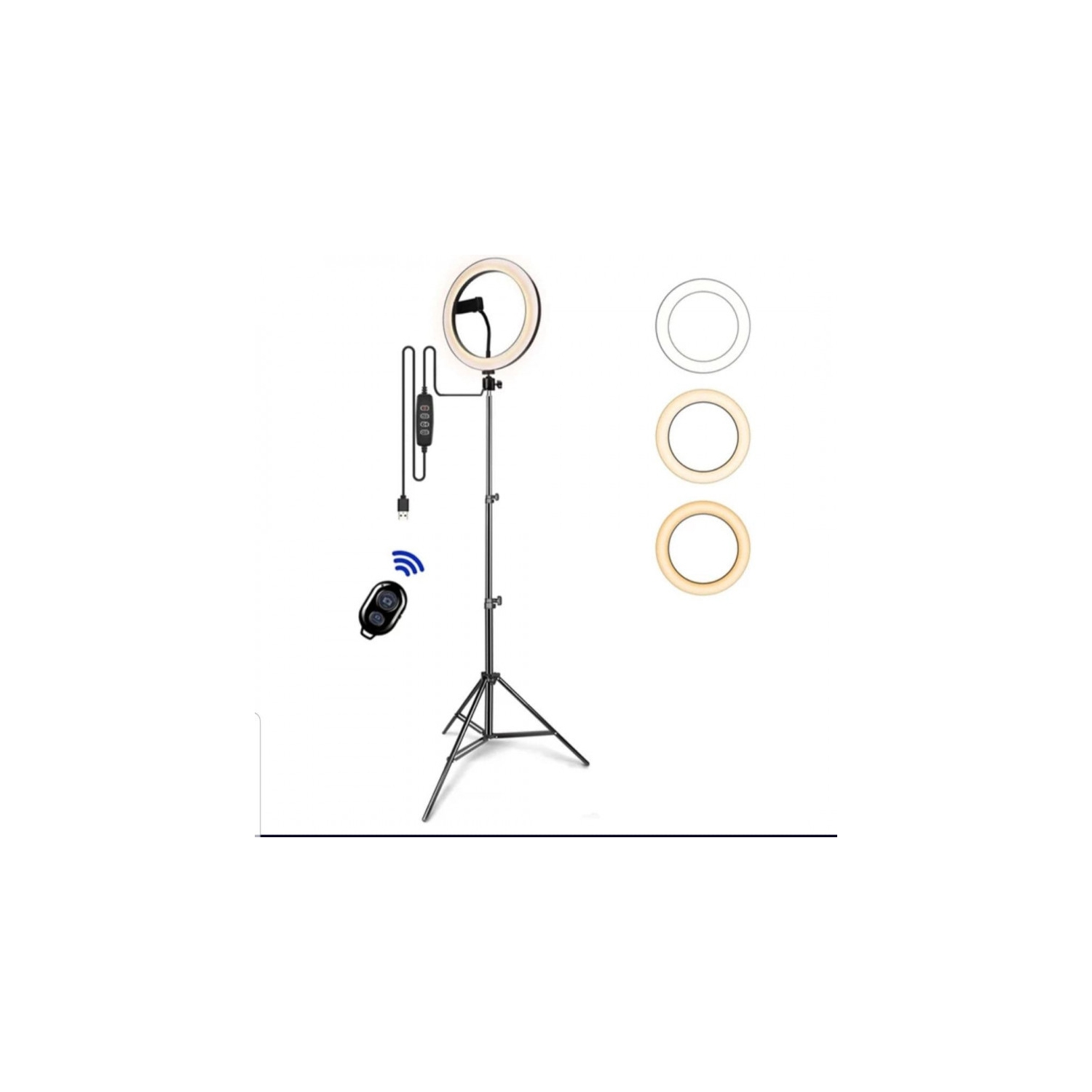 13inch Ring light + 2m tripod + 3pcs phone holder + Bluetooth shutter remote control