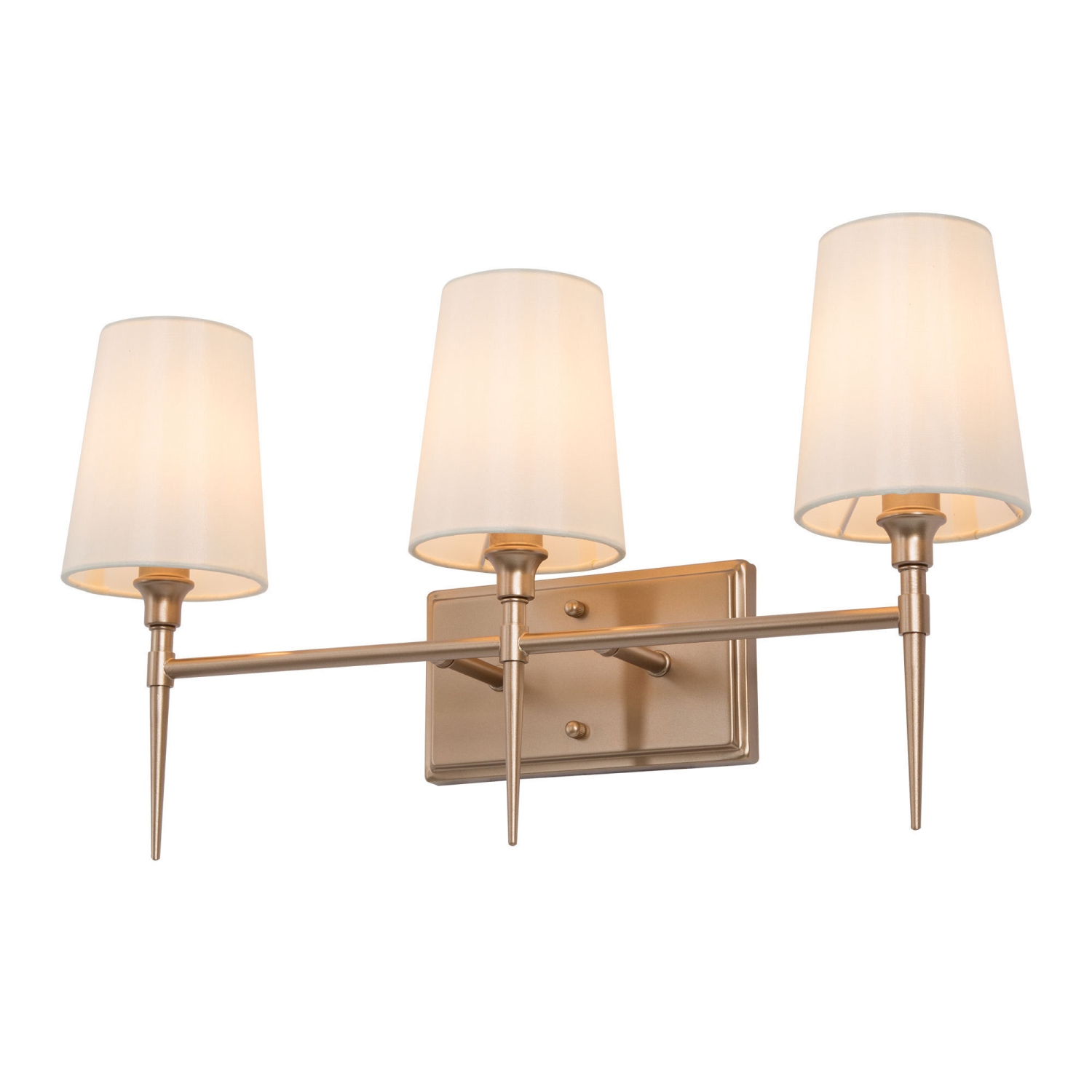Modern 3-Light Fabric Dark Gold Vanity Light