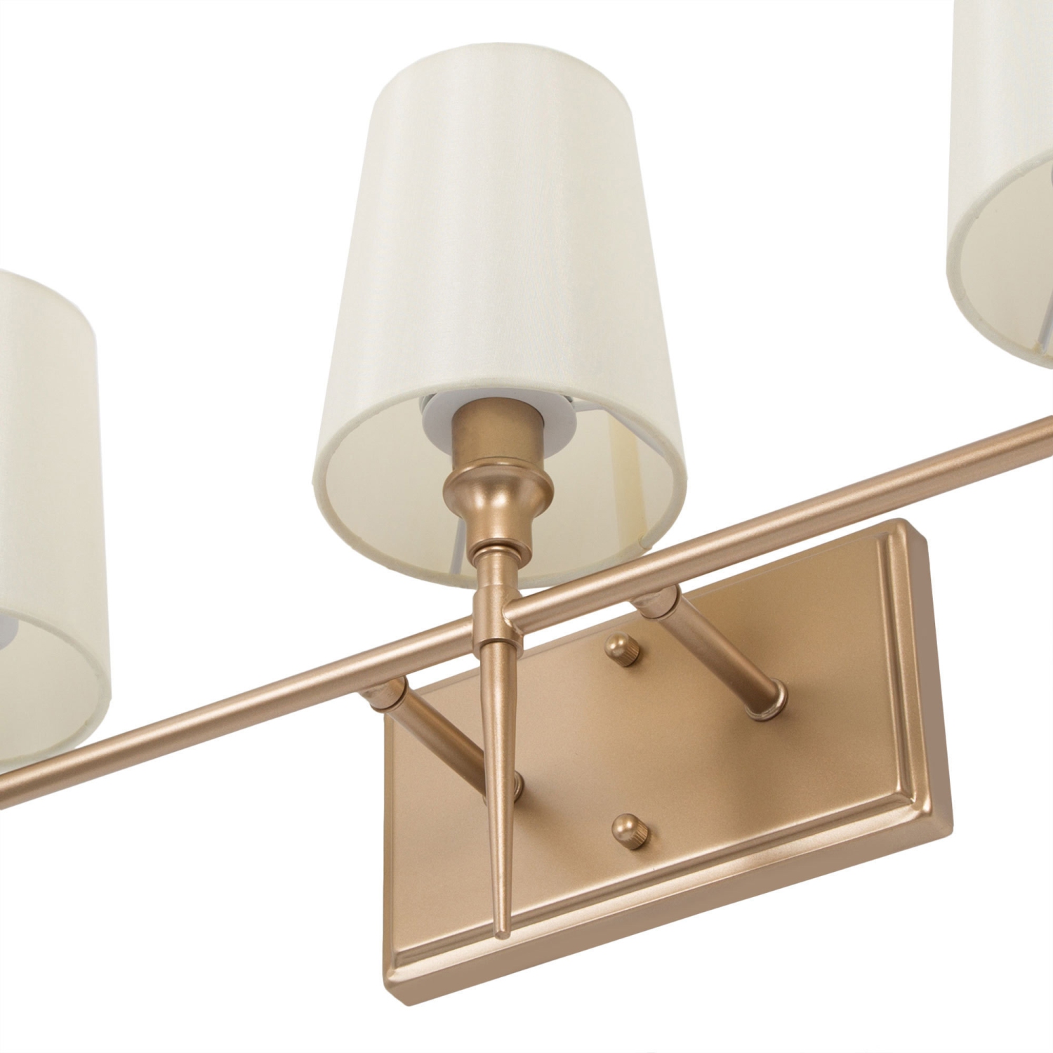 Modern 3-Light Fabric Dark Gold Vanity Light