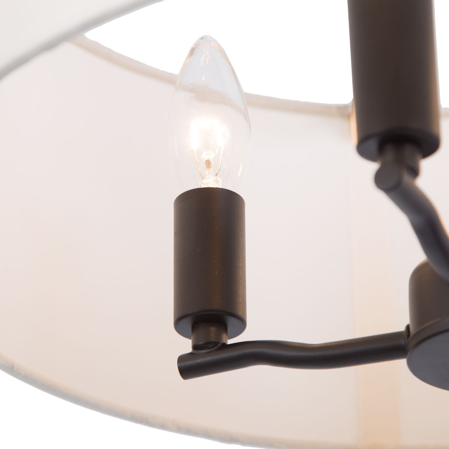 Modern 4-Light Fabric Drum Chandelier