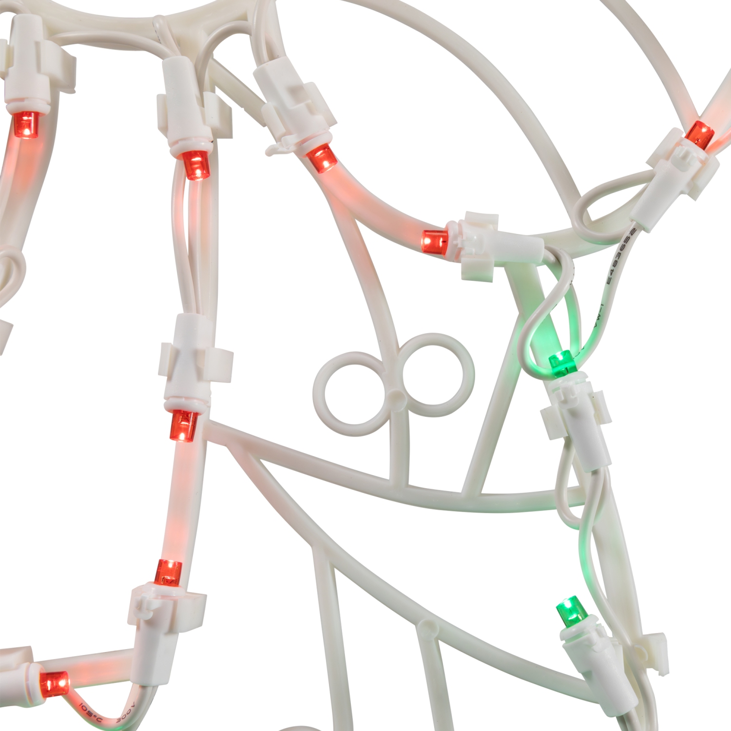 Couronne de Noël lumineuse à DEL rouge et vert avec silhouette de fenêtre de 16 po