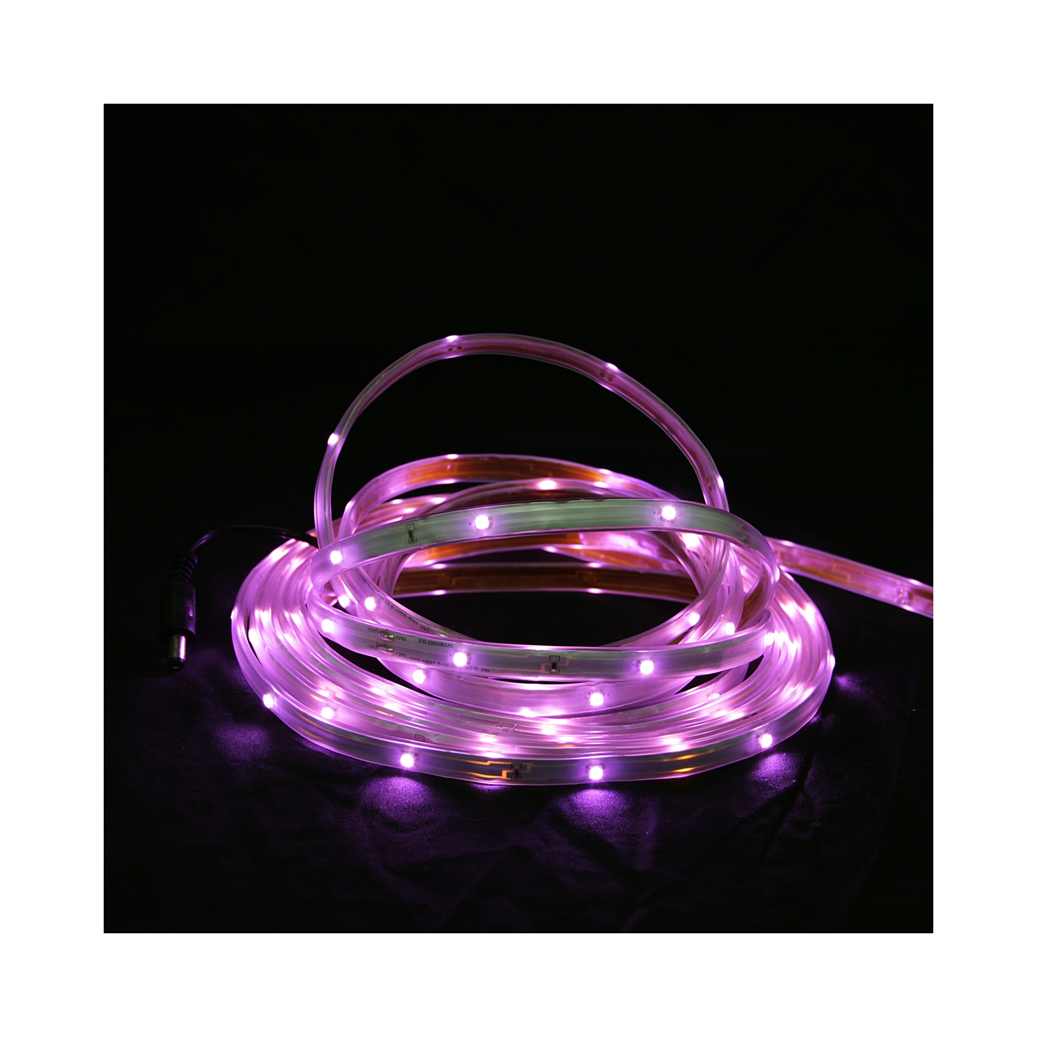 18' Pink LED Outdoor Christmas Linear Tape Lighting - White Finish