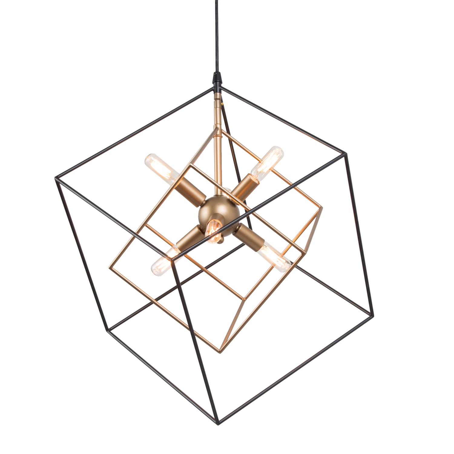 Modern 6-Light Geometric Chandelier