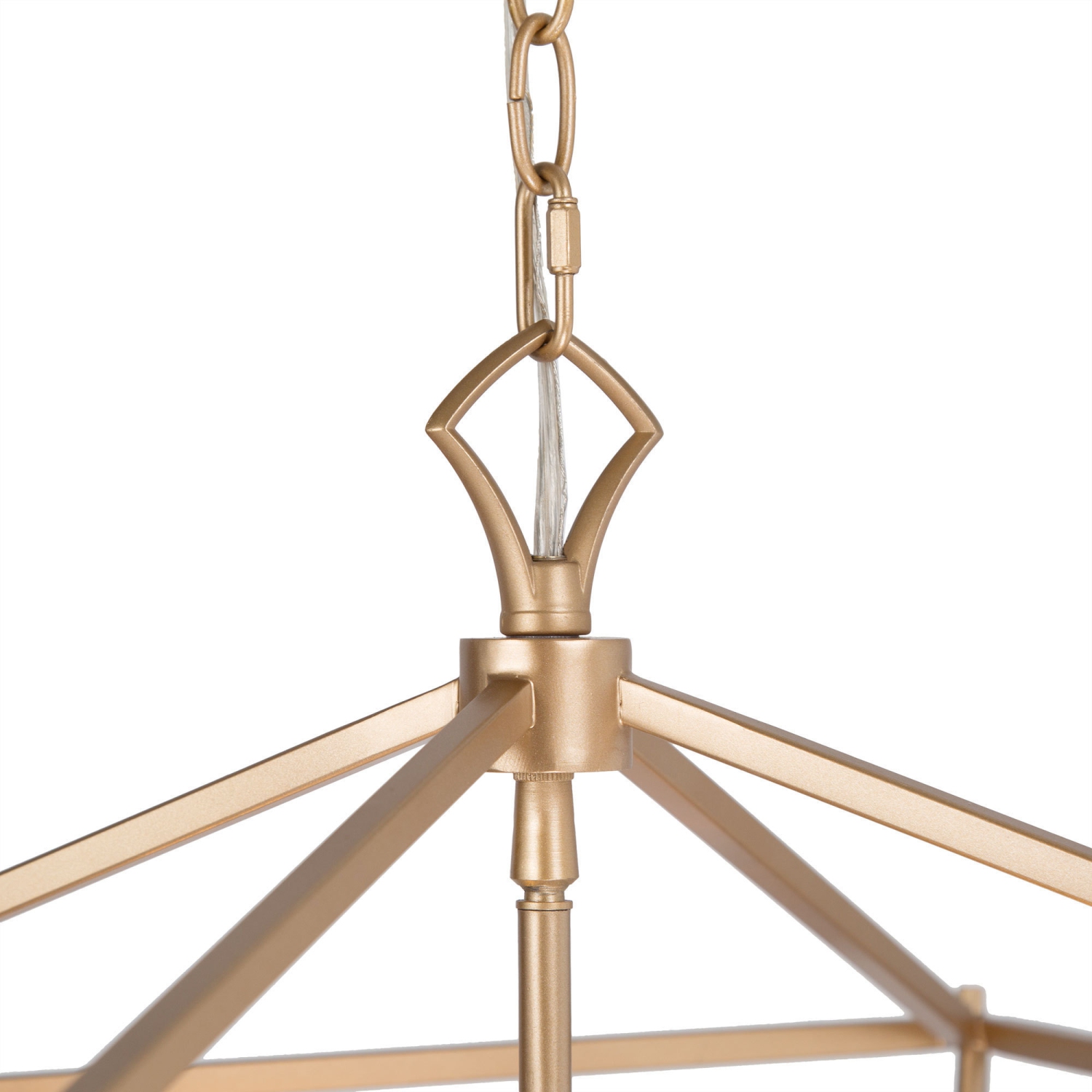 Modern 4-Light Geometric Gold Chandelier