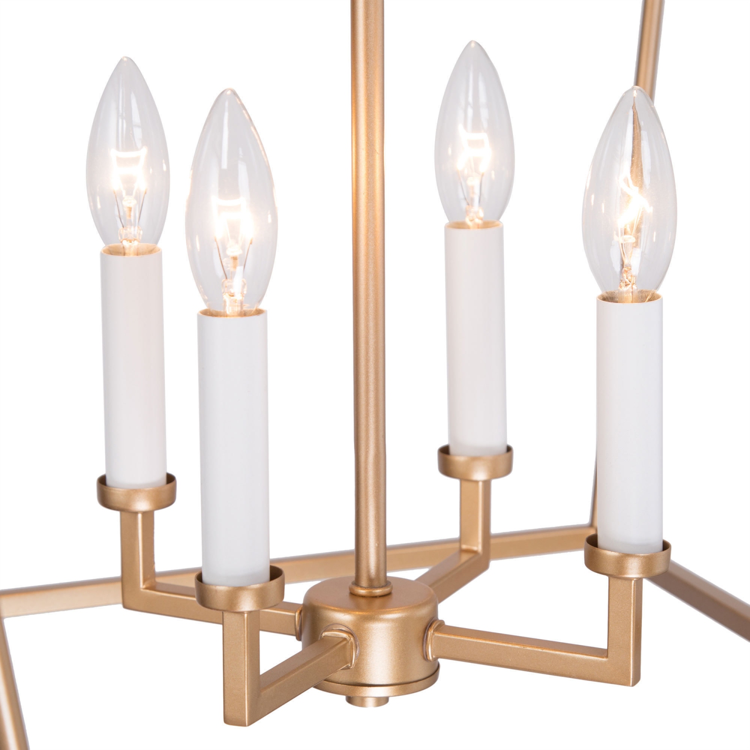Modern 4-Light Geometric Gold Chandelier