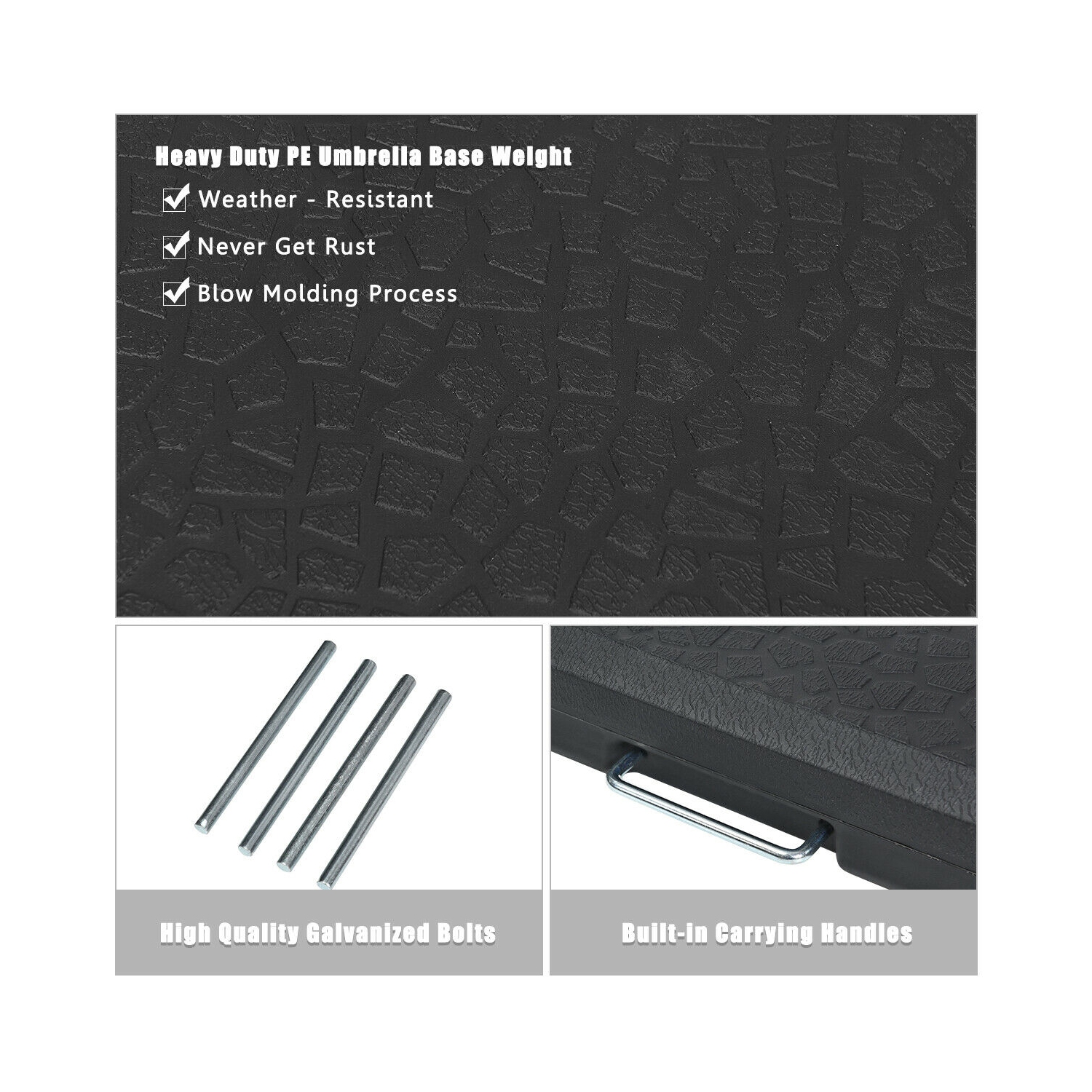 Gymax 4 Cantilever Offset Umbrella Base Weight Stand Water/Sand Filled