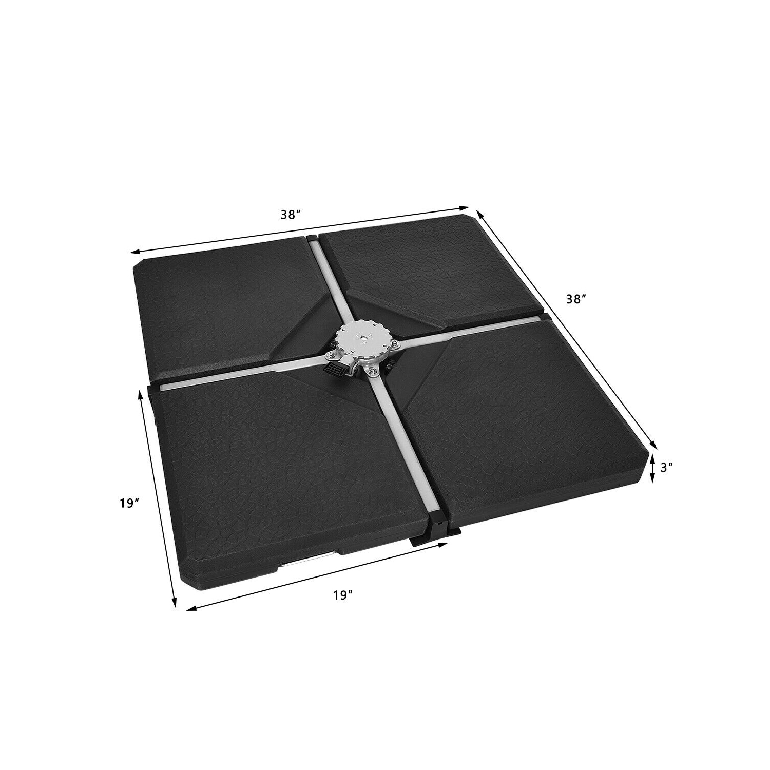Gymax 4 Cantilever Offset Umbrella Base Weight Stand Water/Sand Filled