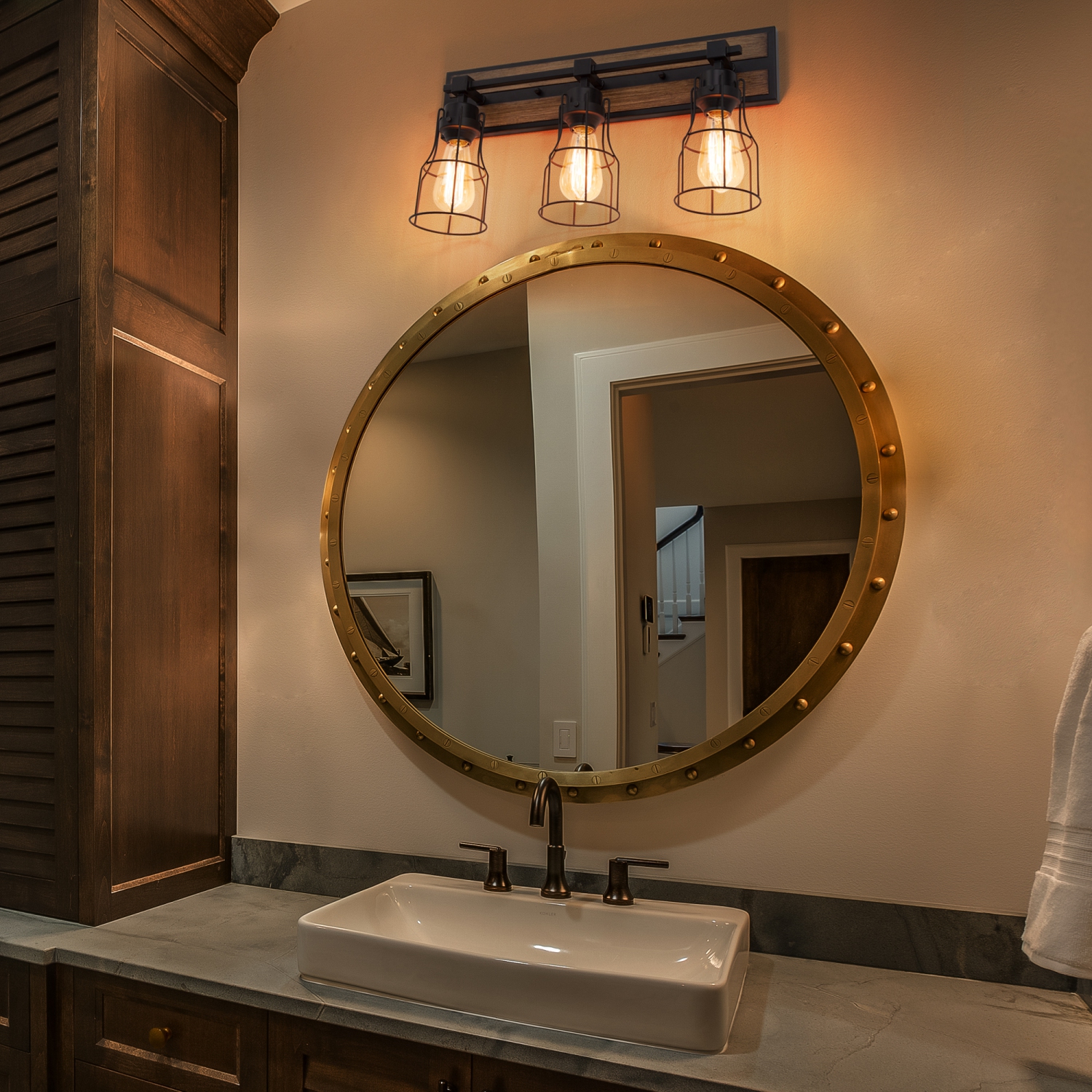 Industrial 3-Light Unique Vanity Light