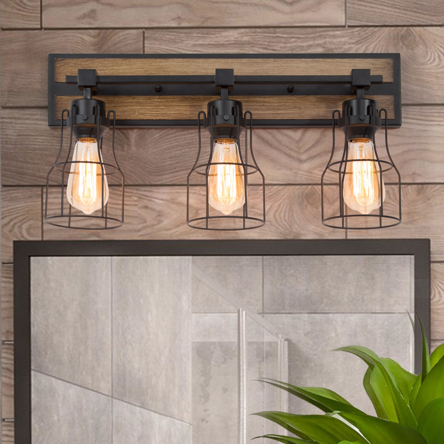 Industrial 3-Light Unique Vanity Light