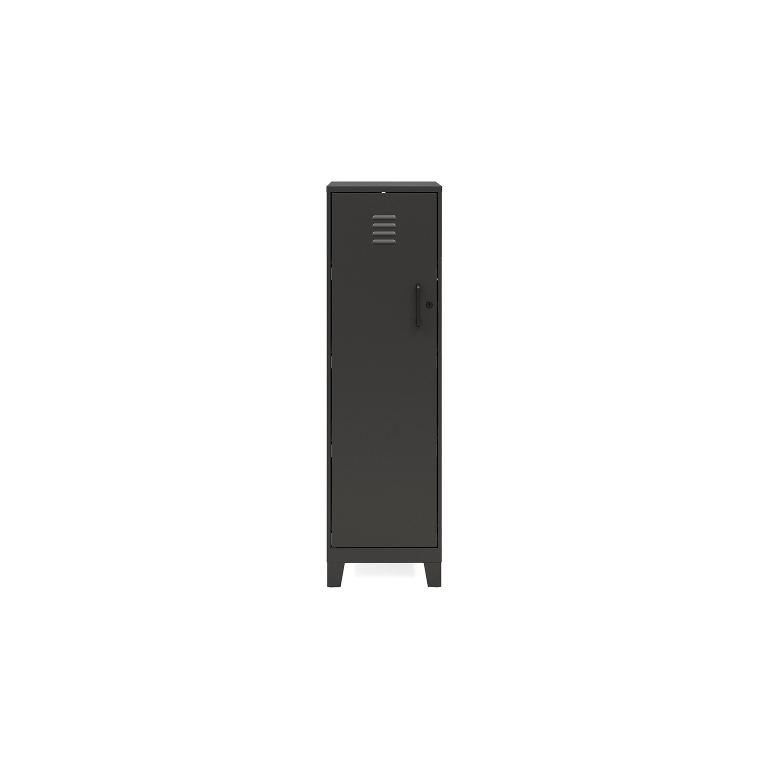 Space Solutions 53.38"H 4 Shelf Metal Storage Locker Cabinet 3" Riser Legs Black