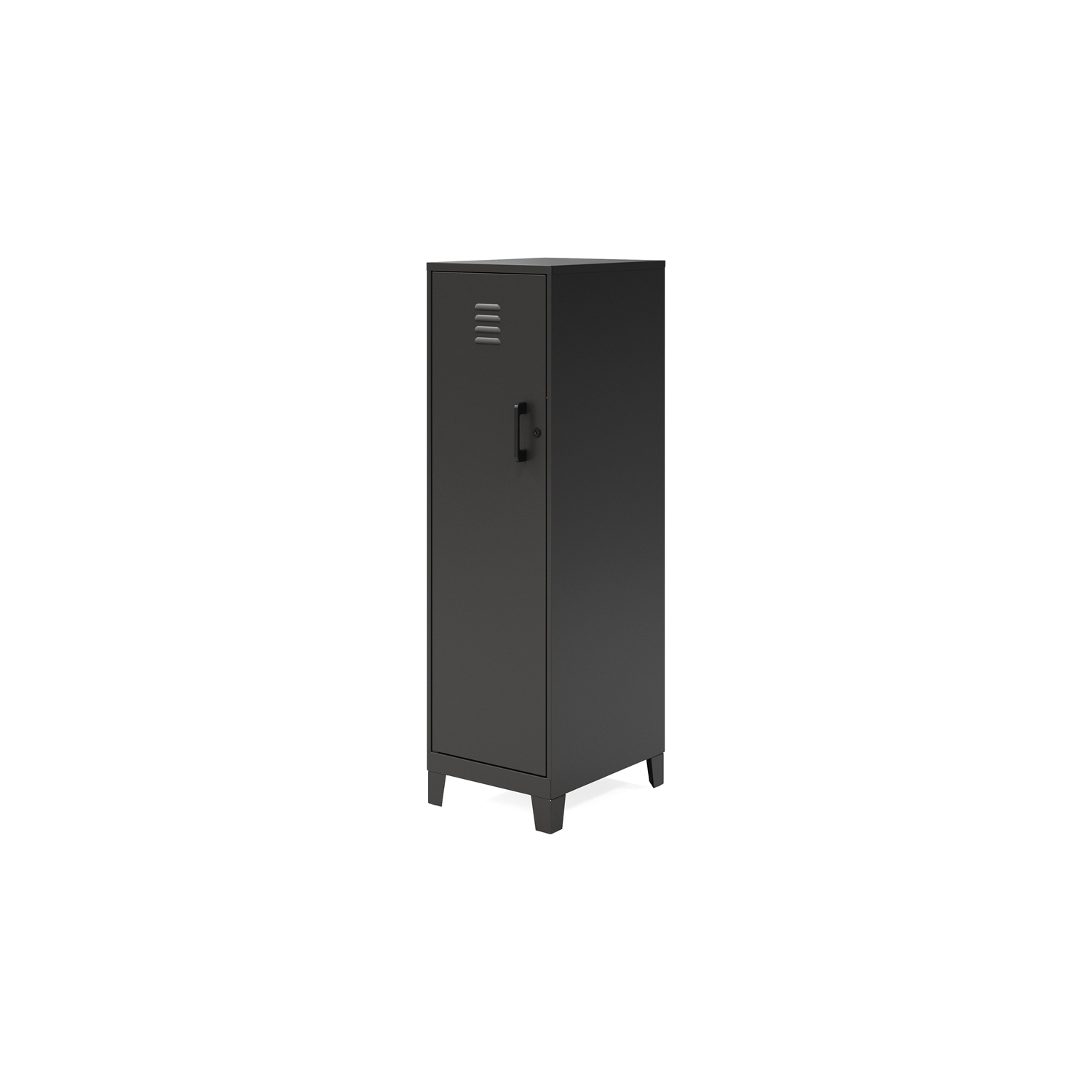 Space Solutions 53.38"H 4 Shelf Metal Storage Locker Cabinet 3" Riser Legs Black
