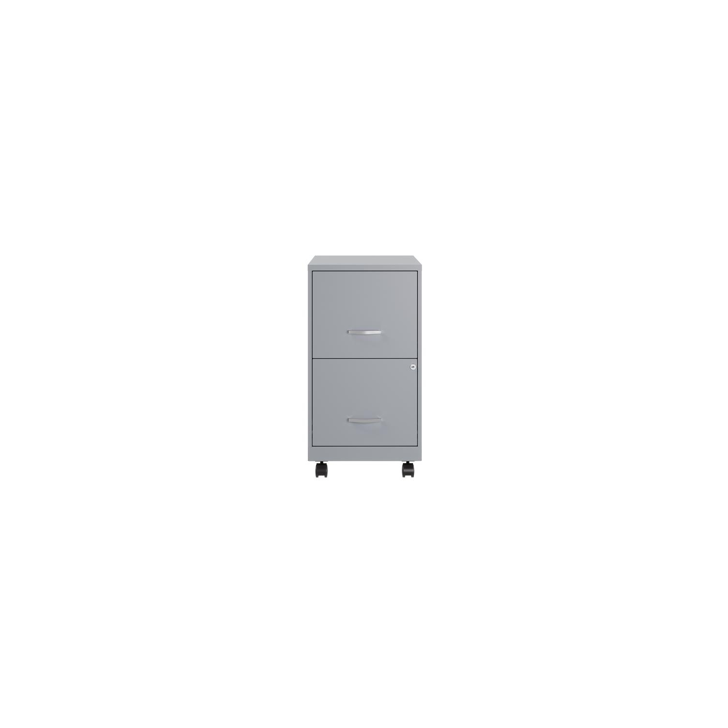 Space Solutions 18"D 2 Drawer Mobile Metal Vertical File Cabinet Platinum/Gray