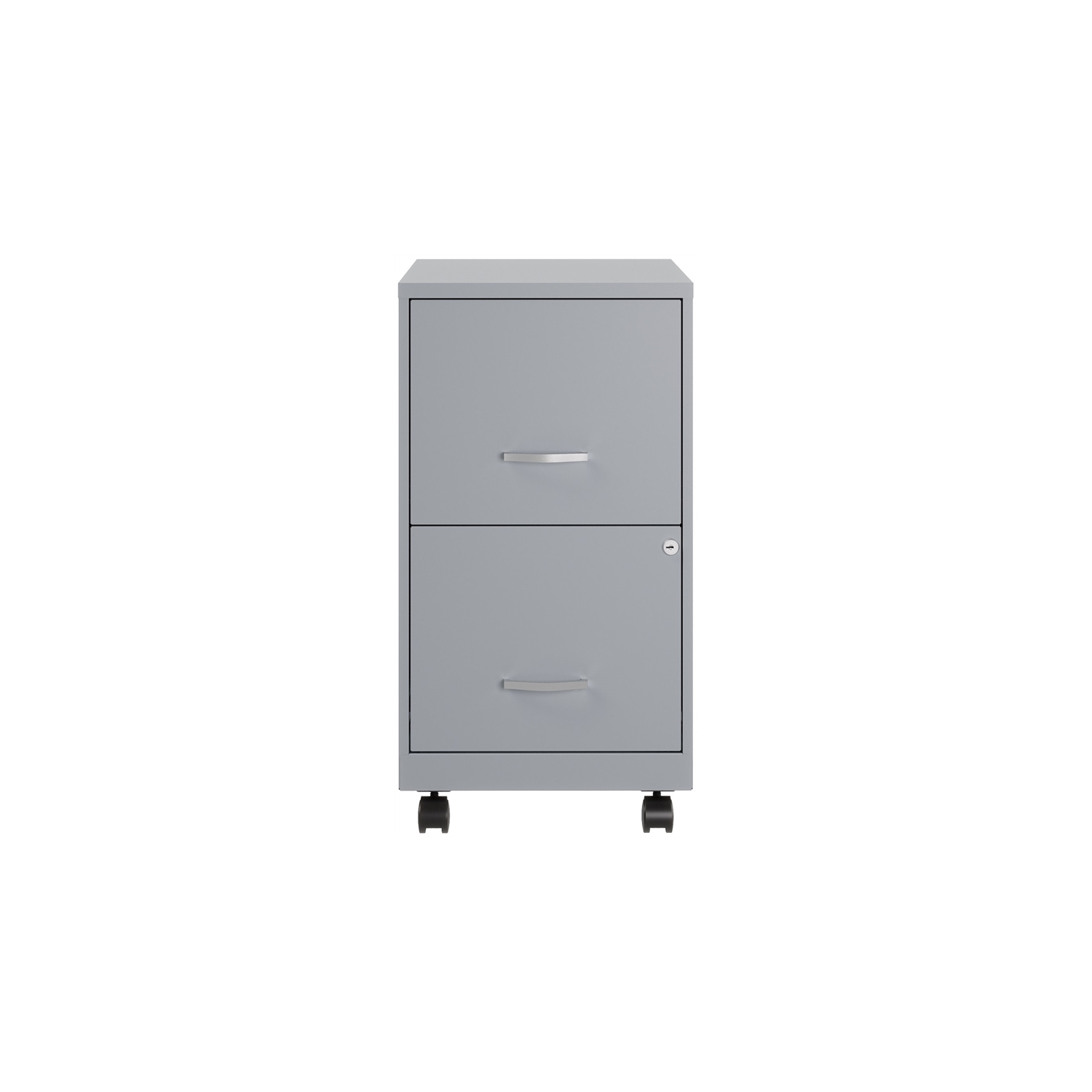 Space Solutions 18"D 2 Drawer Mobile Metal Vertical File Cabinet Platinum/Gray