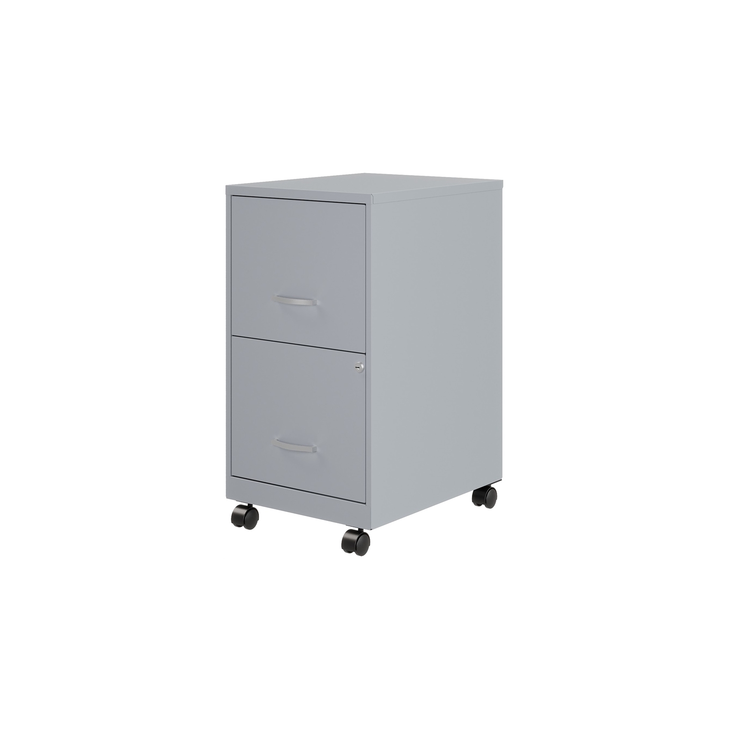 Space Solutions 18"D 2 Drawer Mobile Metal Vertical File Cabinet Platinum/Gray