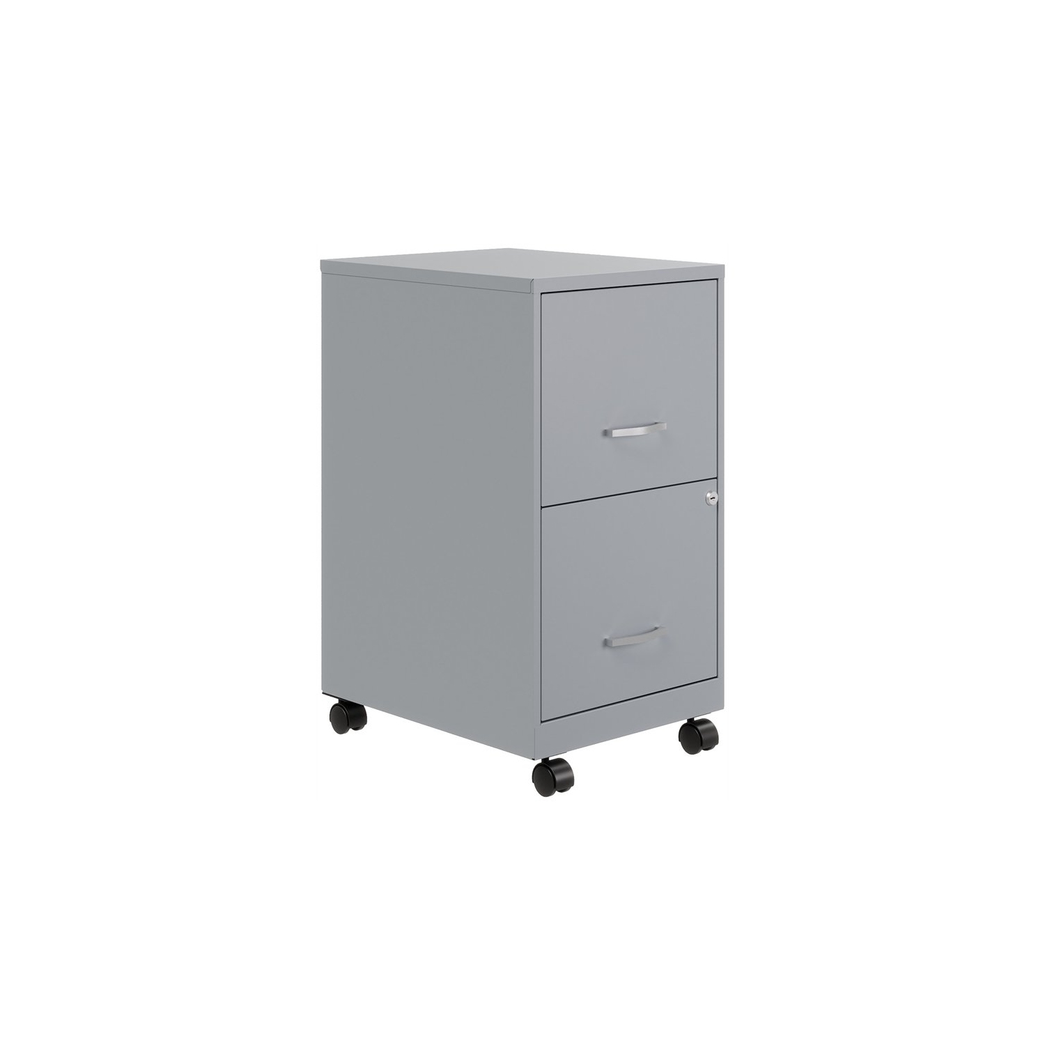 Space Solutions 18"D 2 Drawer Mobile Metal Vertical File Cabinet Platinum/Gray