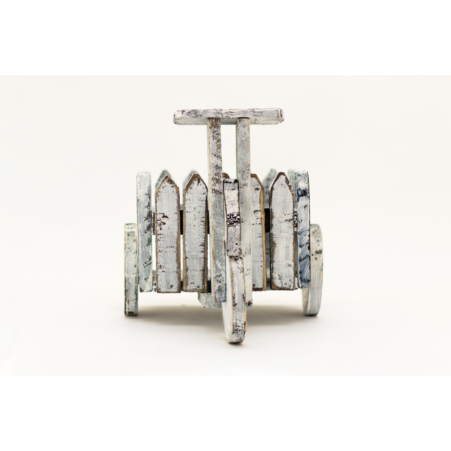 Hi-Line Gift Ltd Wooden White Cart Planter