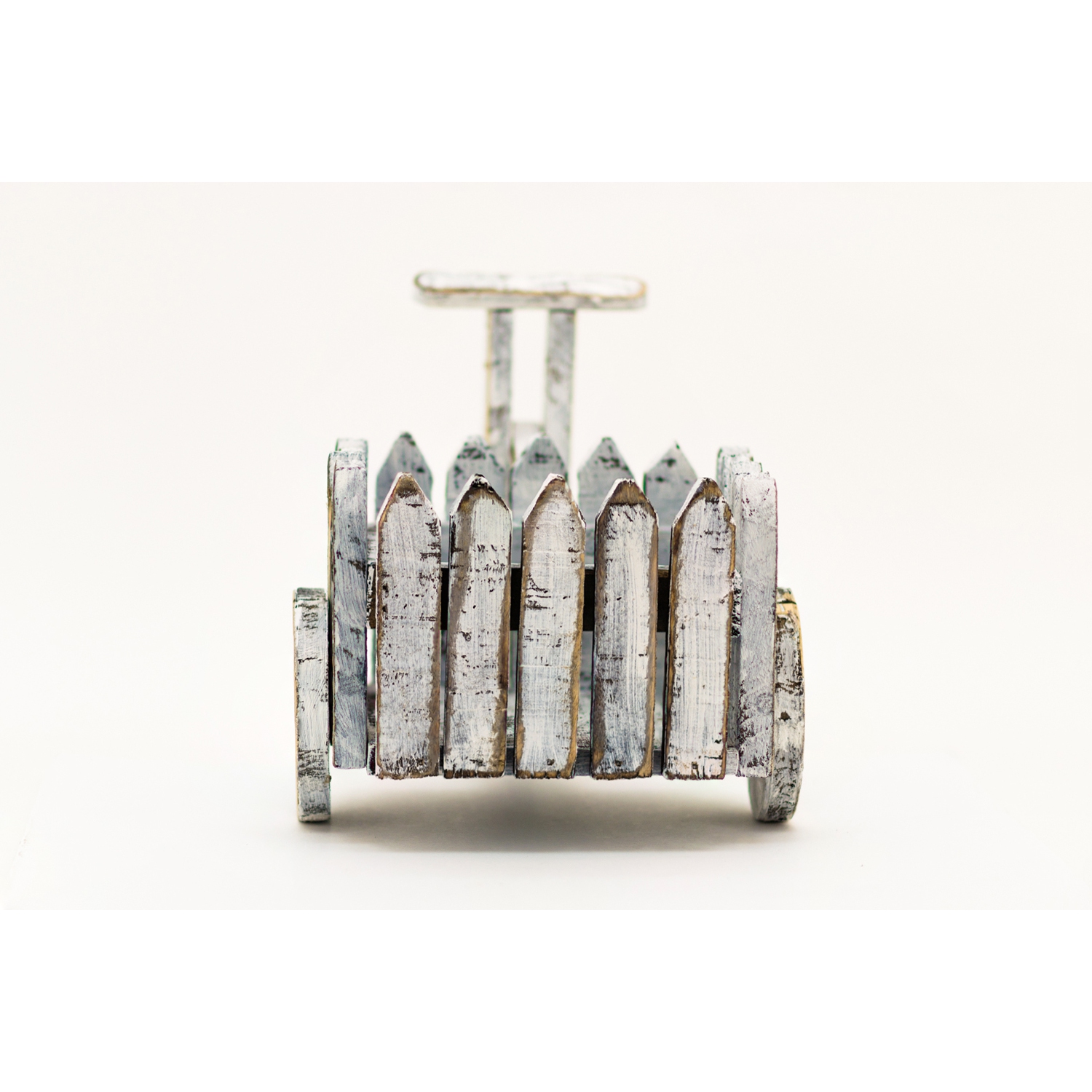 Hi-Line Gift Ltd Wooden White Cart Planter