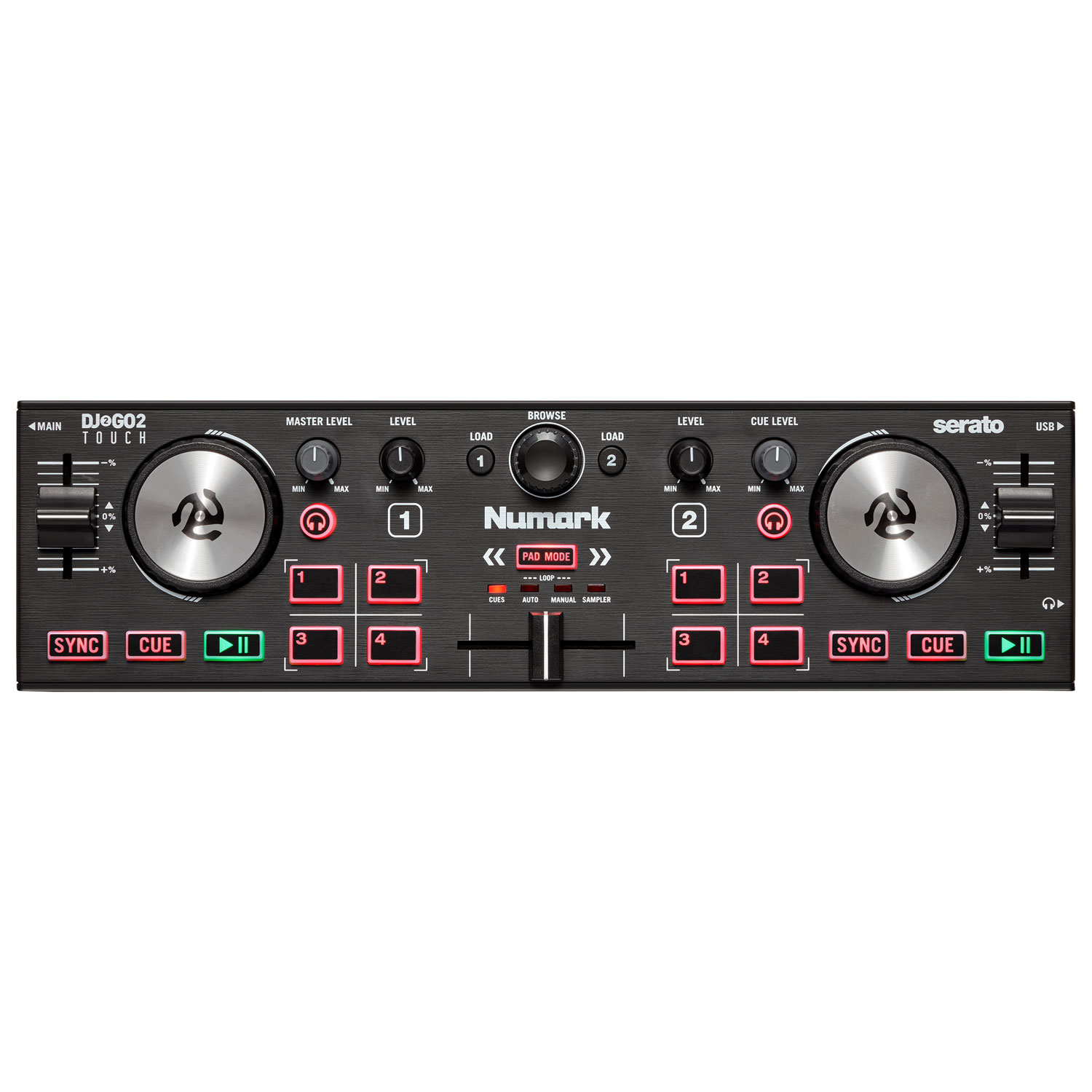 Numark dj2go2 djコントローラー Numark DJ2GO2 Touch Pocket DJ Controller With Capacitive