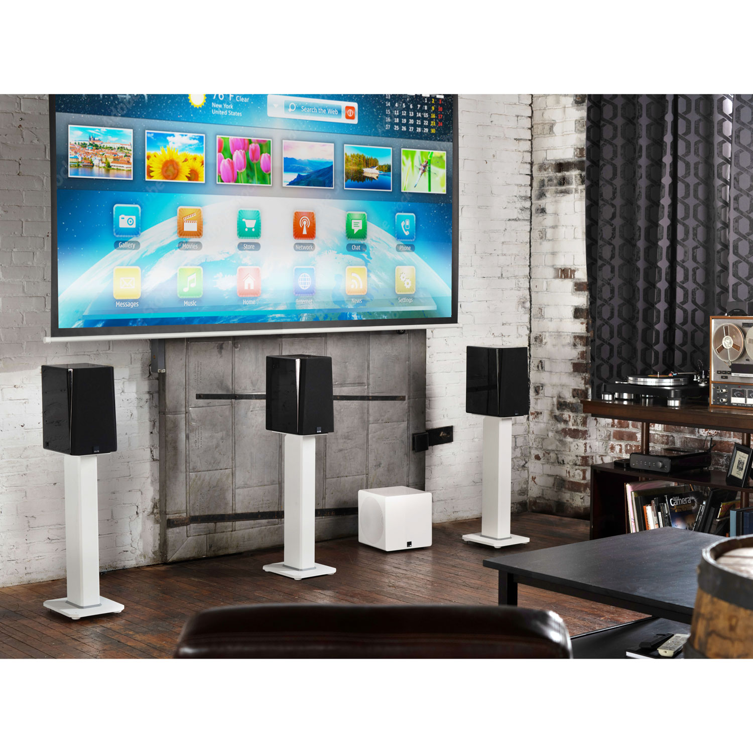 Supports de haut-parleurs remplissables de Kanto - Blanc