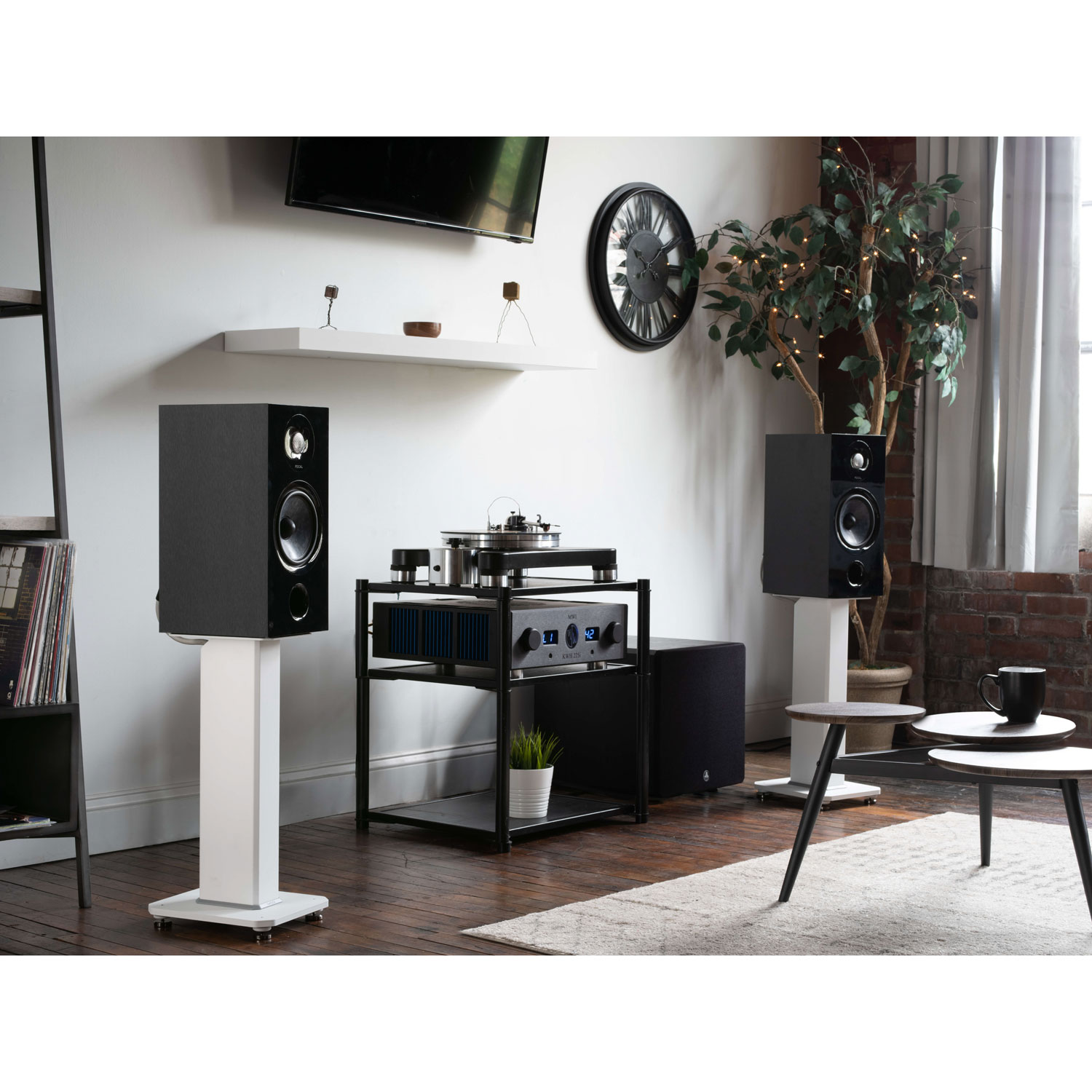 Supports de haut-parleurs remplissables de Kanto - Blanc