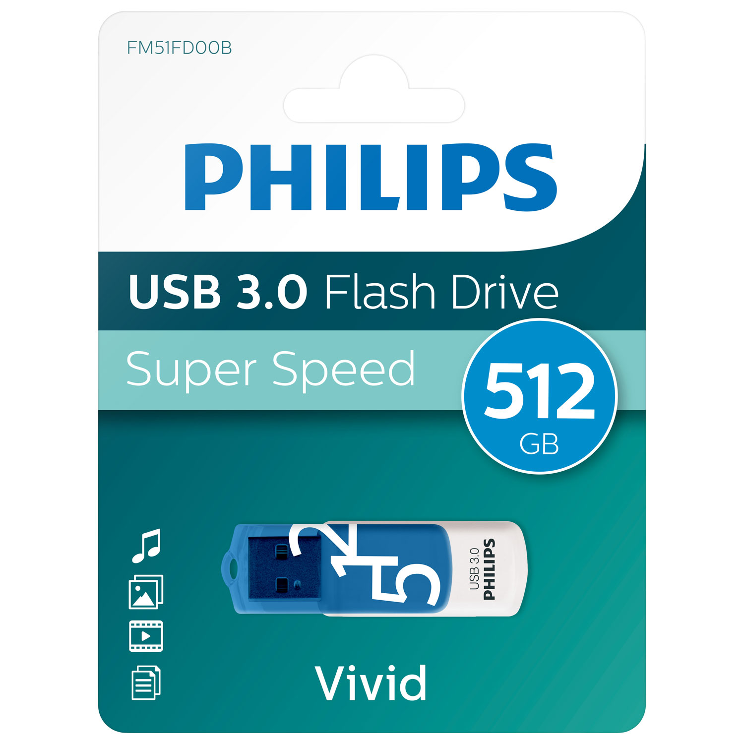 Philips Vivid 512GB USB 3.2 Flash Drive