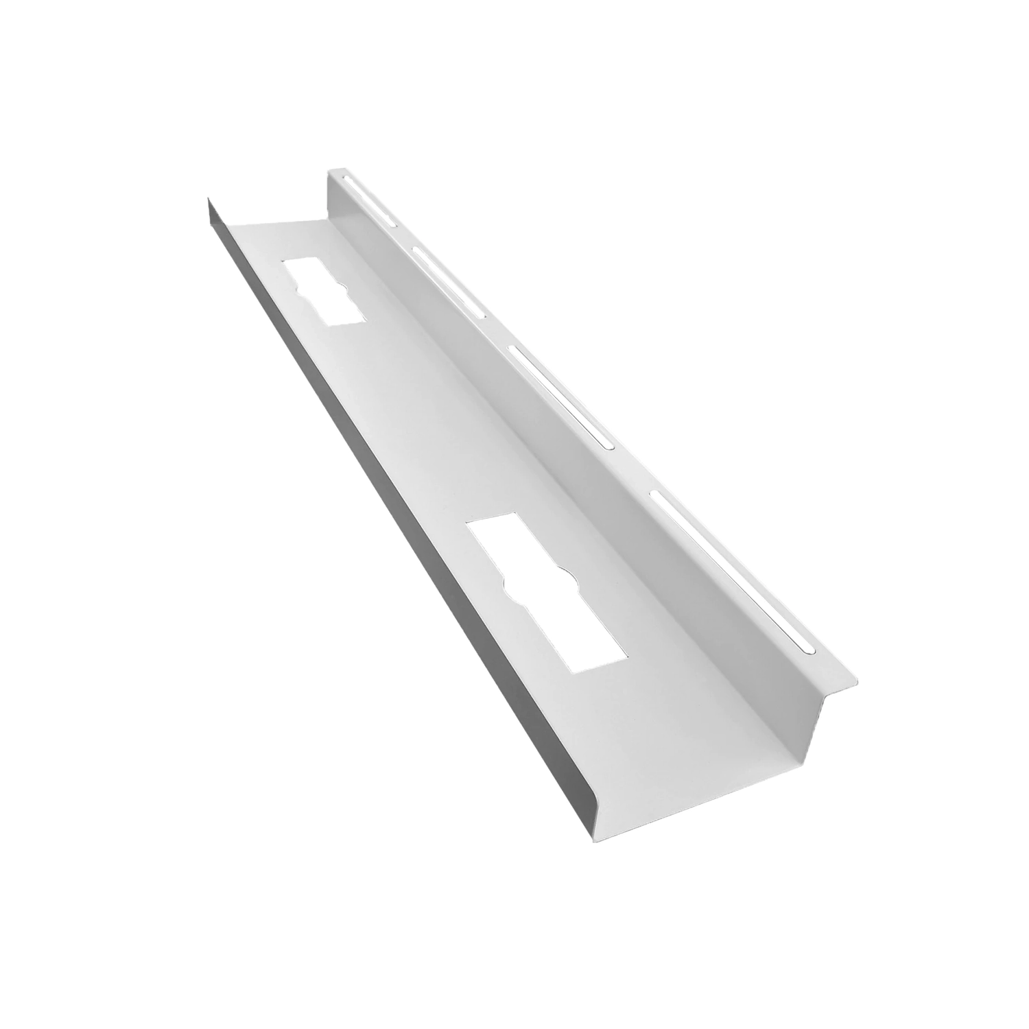 MotionGrey Under Desk Cord Management Cable Tray Organizer for Work Computer Tables, Home and Office Sit-Stand Desks - White Color