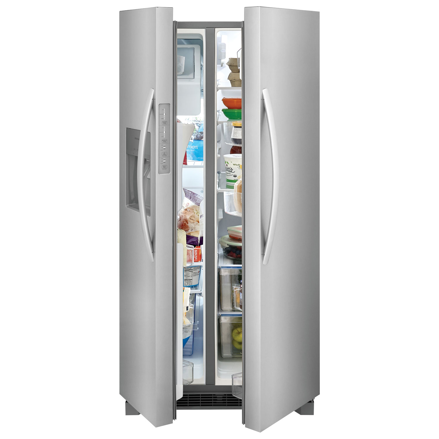 Réfrigérateur à congélateur juxtaposé de 22,3 pi³ et 33 po avec distributeur de glaçons et d'eau de Frigidaire - Acier inoxydable