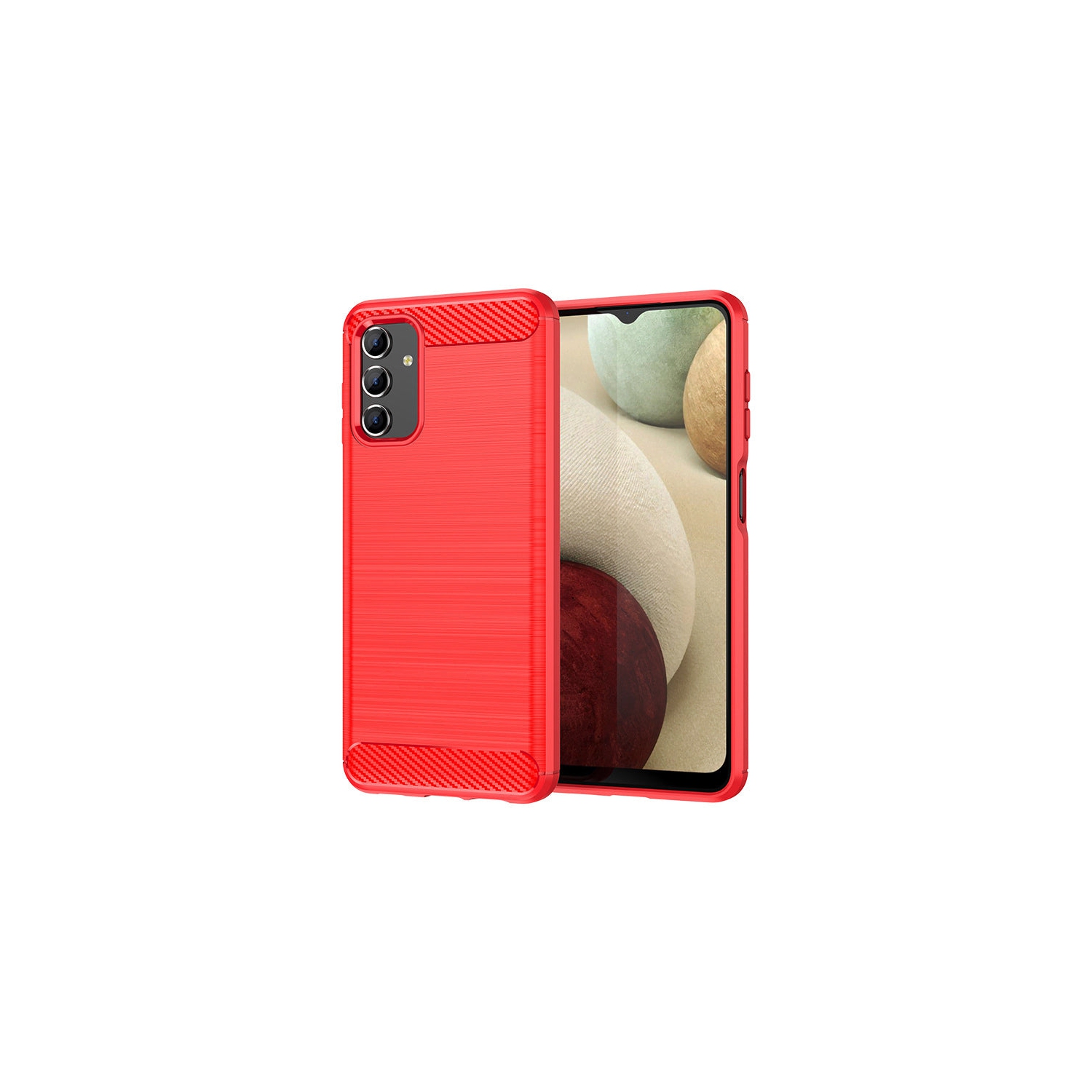 PANDACO Red Brushed Metal Case for Samsung Galaxy A13 4G