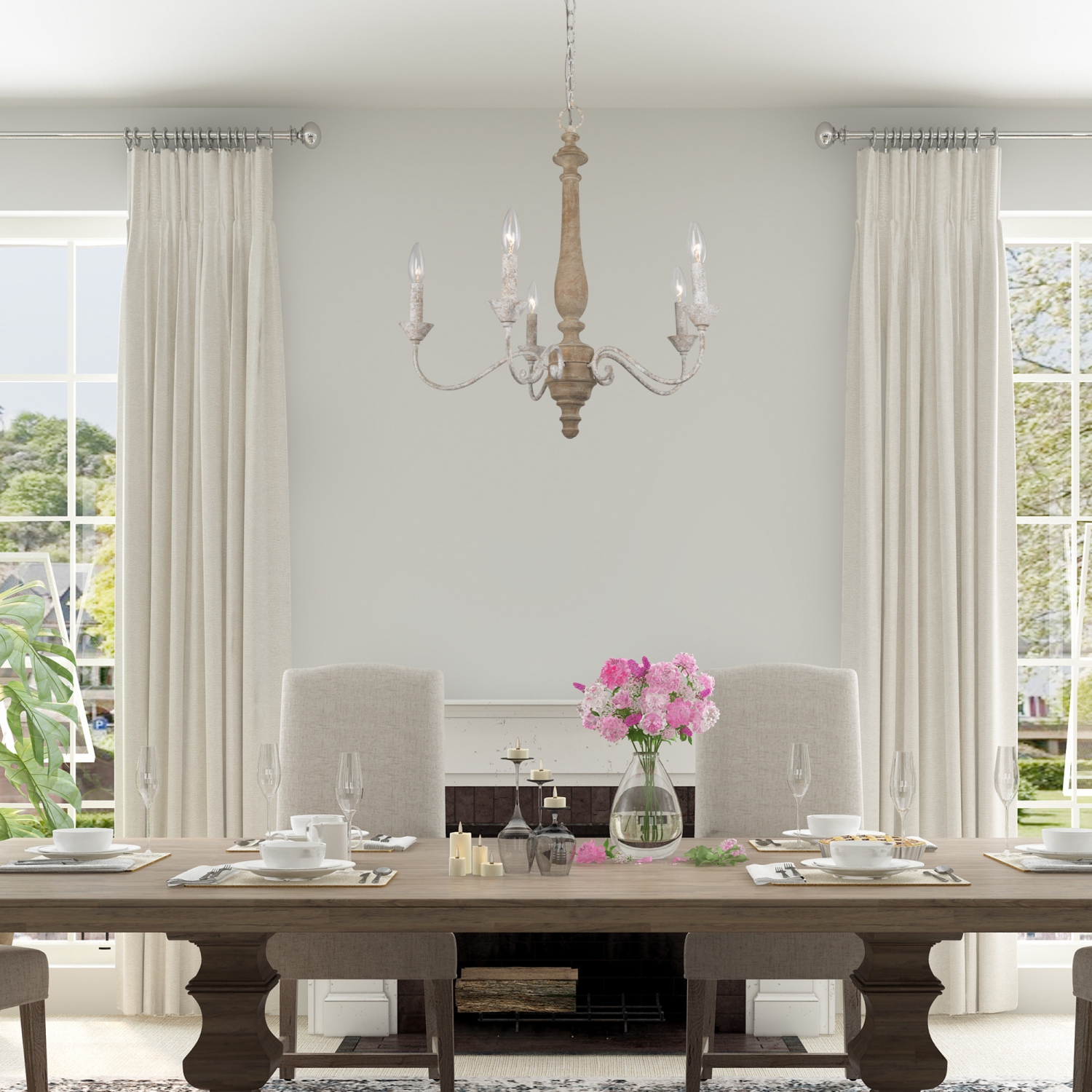 Modern 5-Light French Country Antique Chandelier