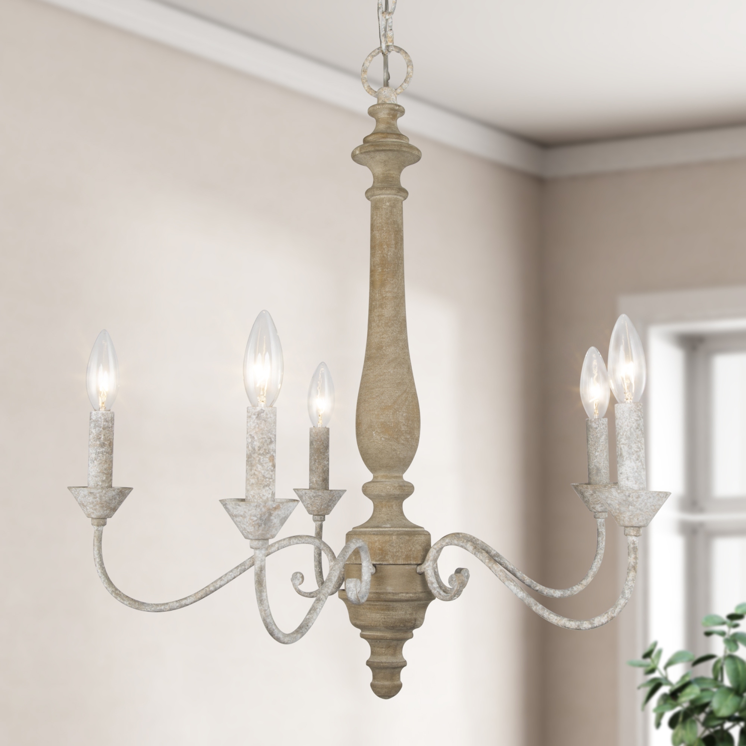 Modern 5-Light French Country Antique Chandelier