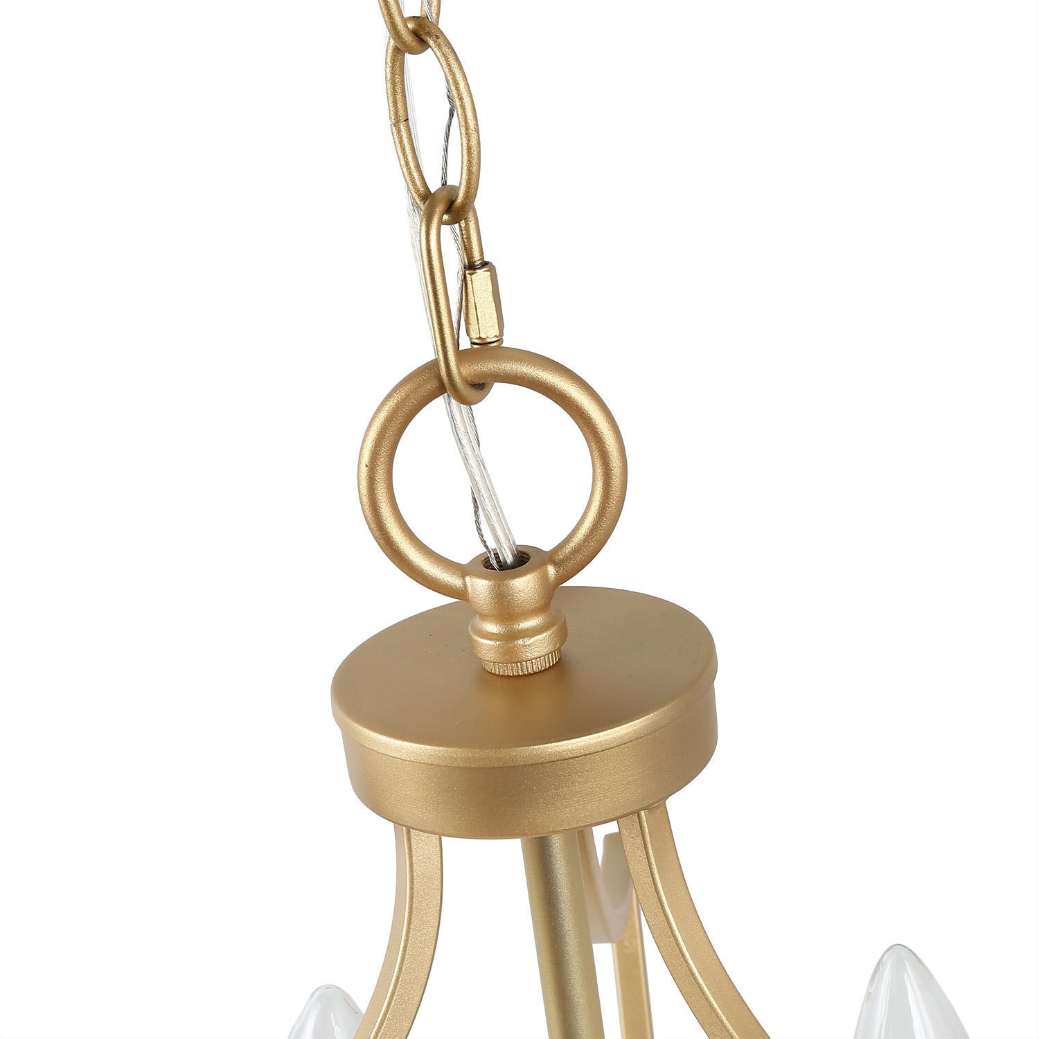 Modern 3-Light Golden Candelabras Chandelier