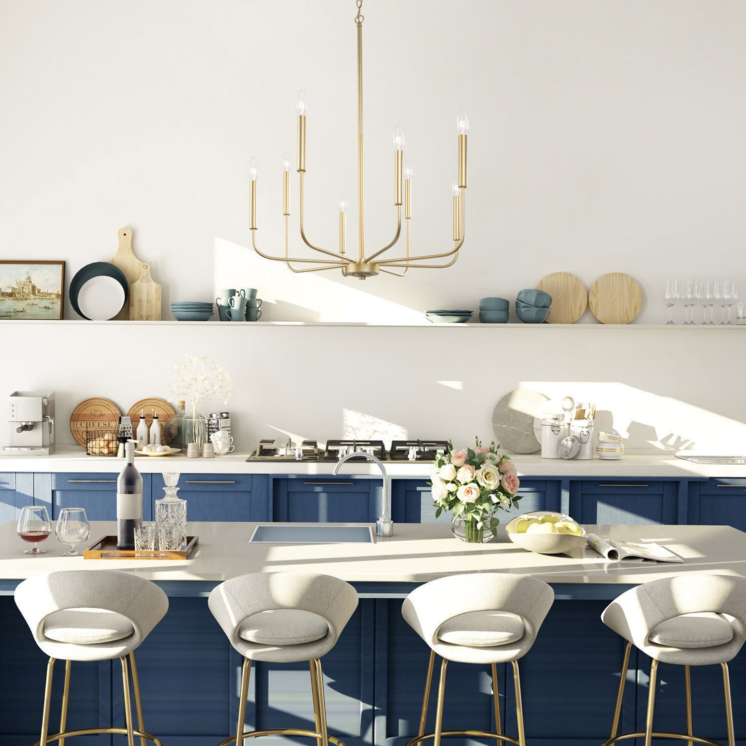 Modern 8-Light French Country Chandelier