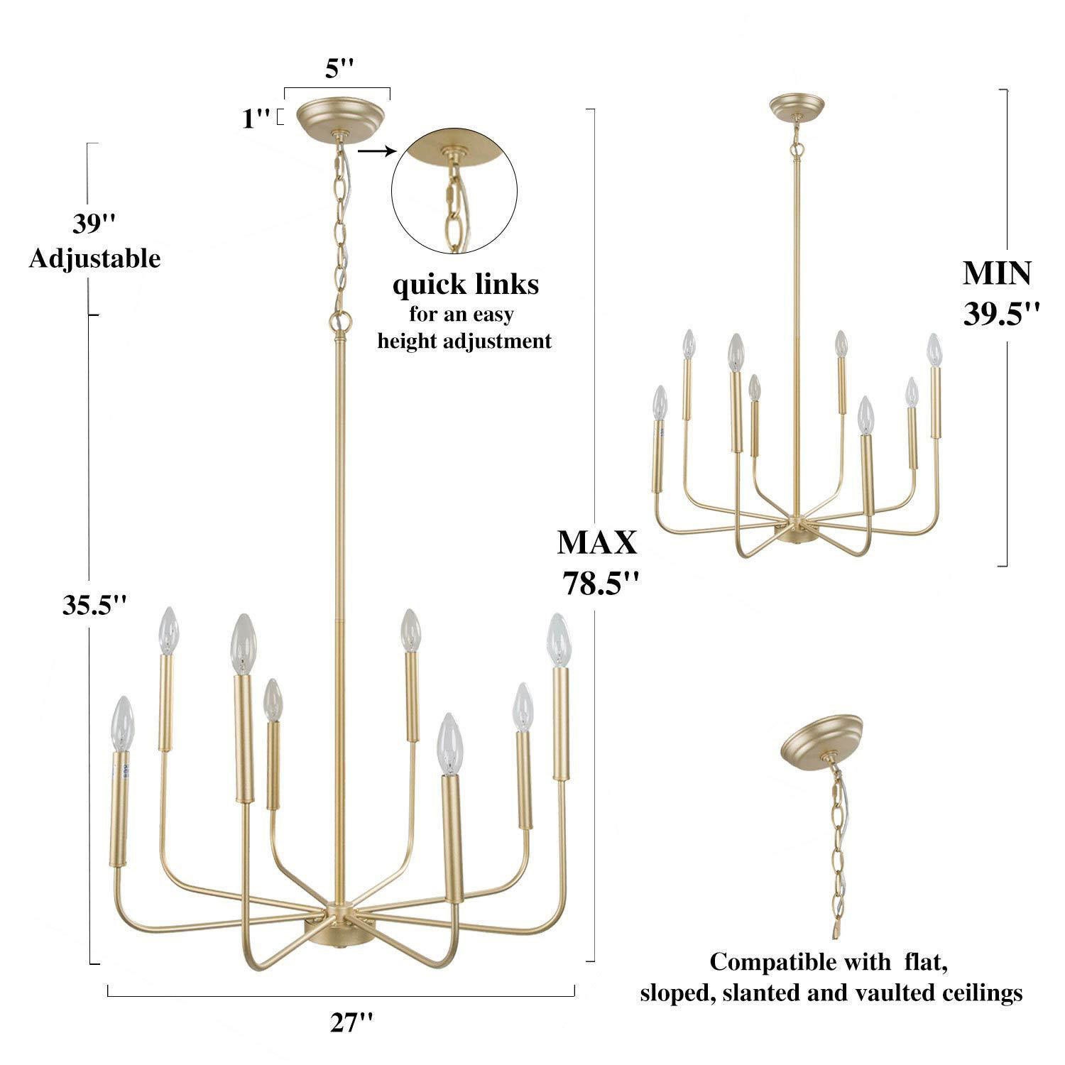 Modern 8-Light French Country Chandelier