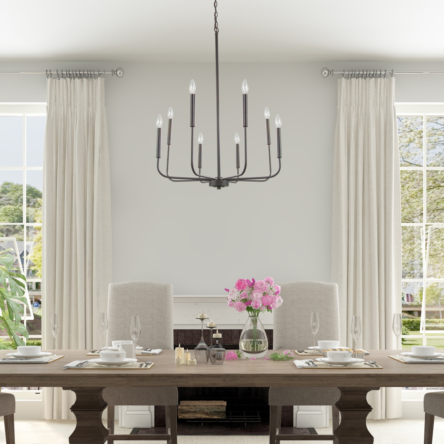Modern 8-Light French Country Chandelier