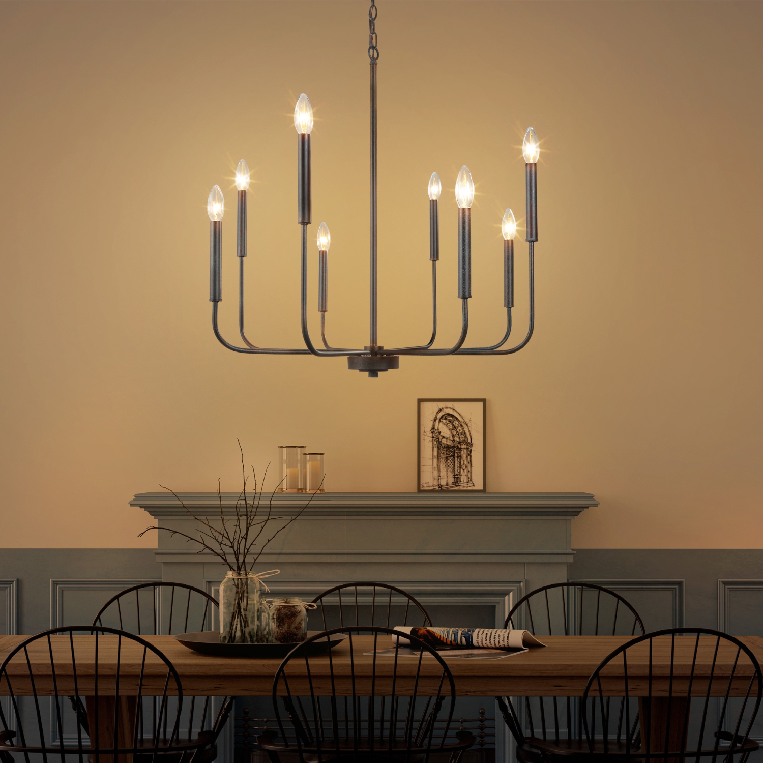 Modern 8-Light French Country Chandelier