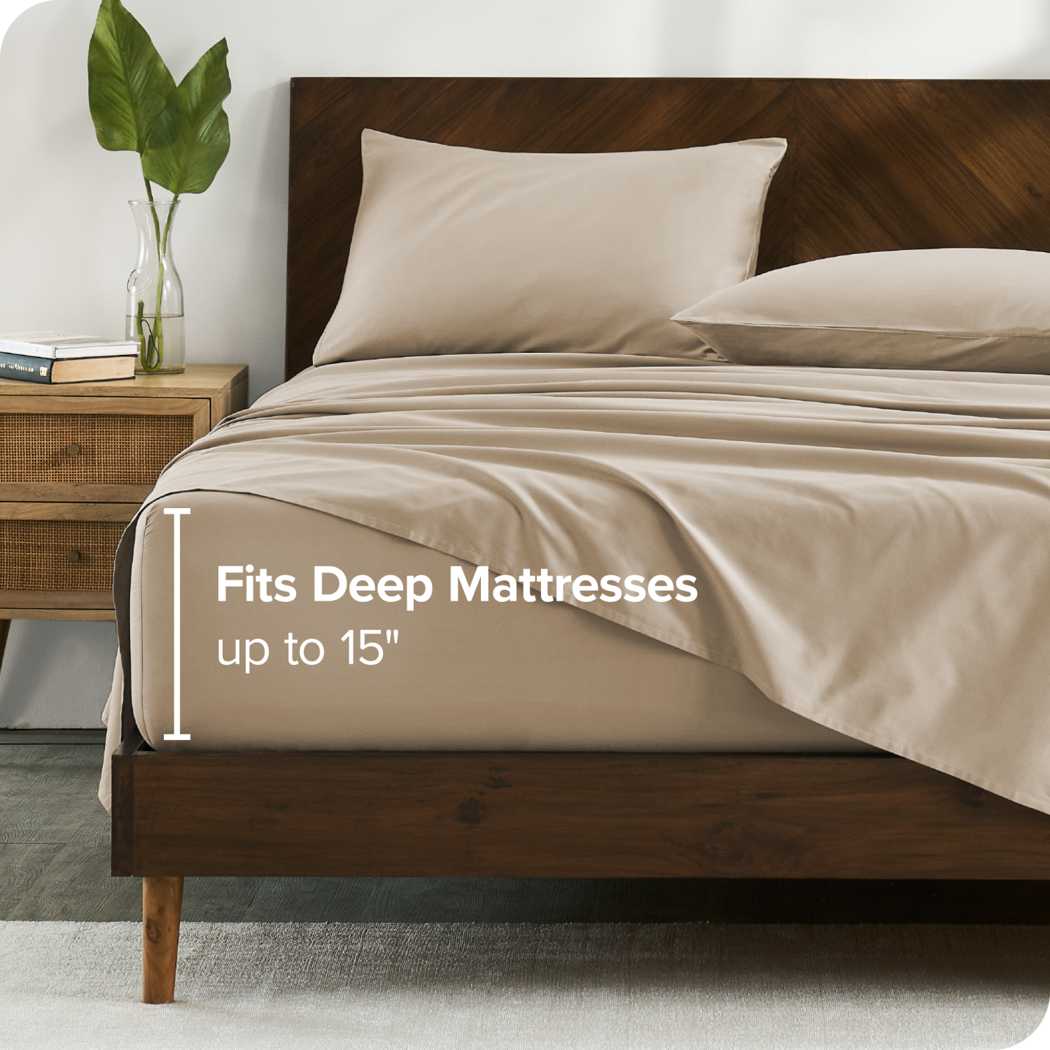 Bare Home 100% Organic Cotton Sheet Set – Silky Smooth Sateen Weave - Warm & Luxurious Sateen