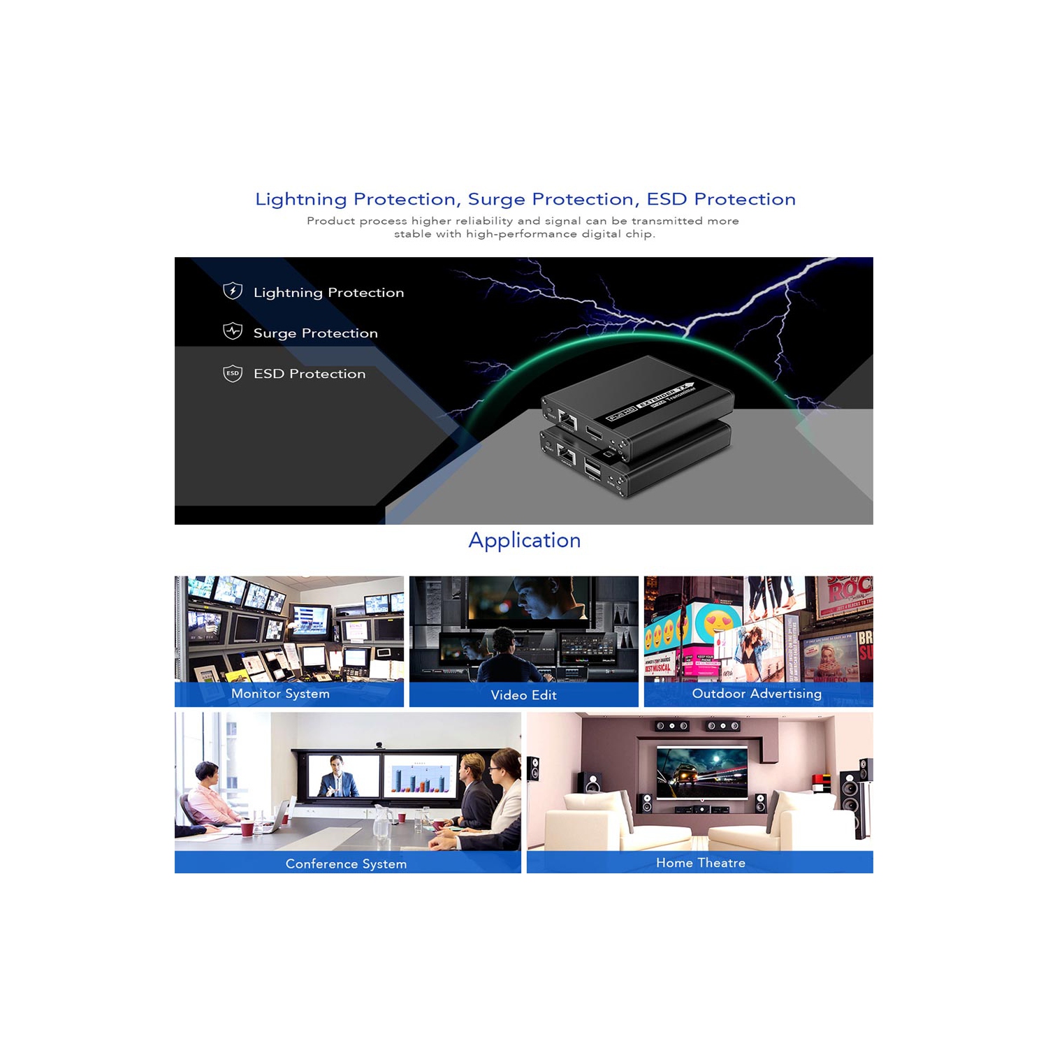 Le LKV223KVM de Speedex prolonge le signal HDMI sur un seul câble CAT6/6a/7 jusqu’à 70 m avec télécommande KVM, 1080p à 60 Hz, trousse de rallonge