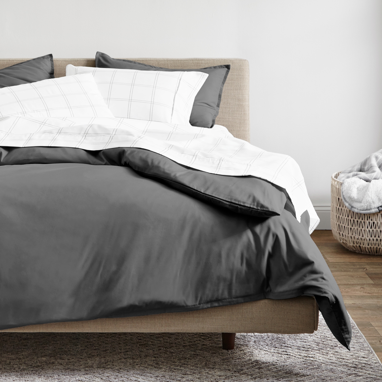 Bare Home 100% Organic Cotton Duvet Cover Set - Smooth Sateen Weave - Warm & Luxurious - Eco-friendly