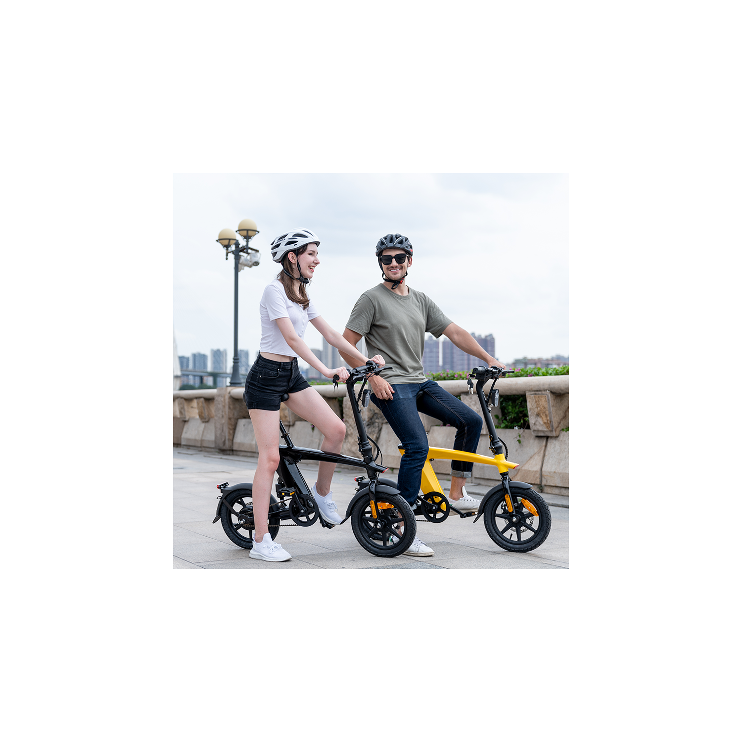 Vélo Zip - vélo électrique compact pliable - jaune